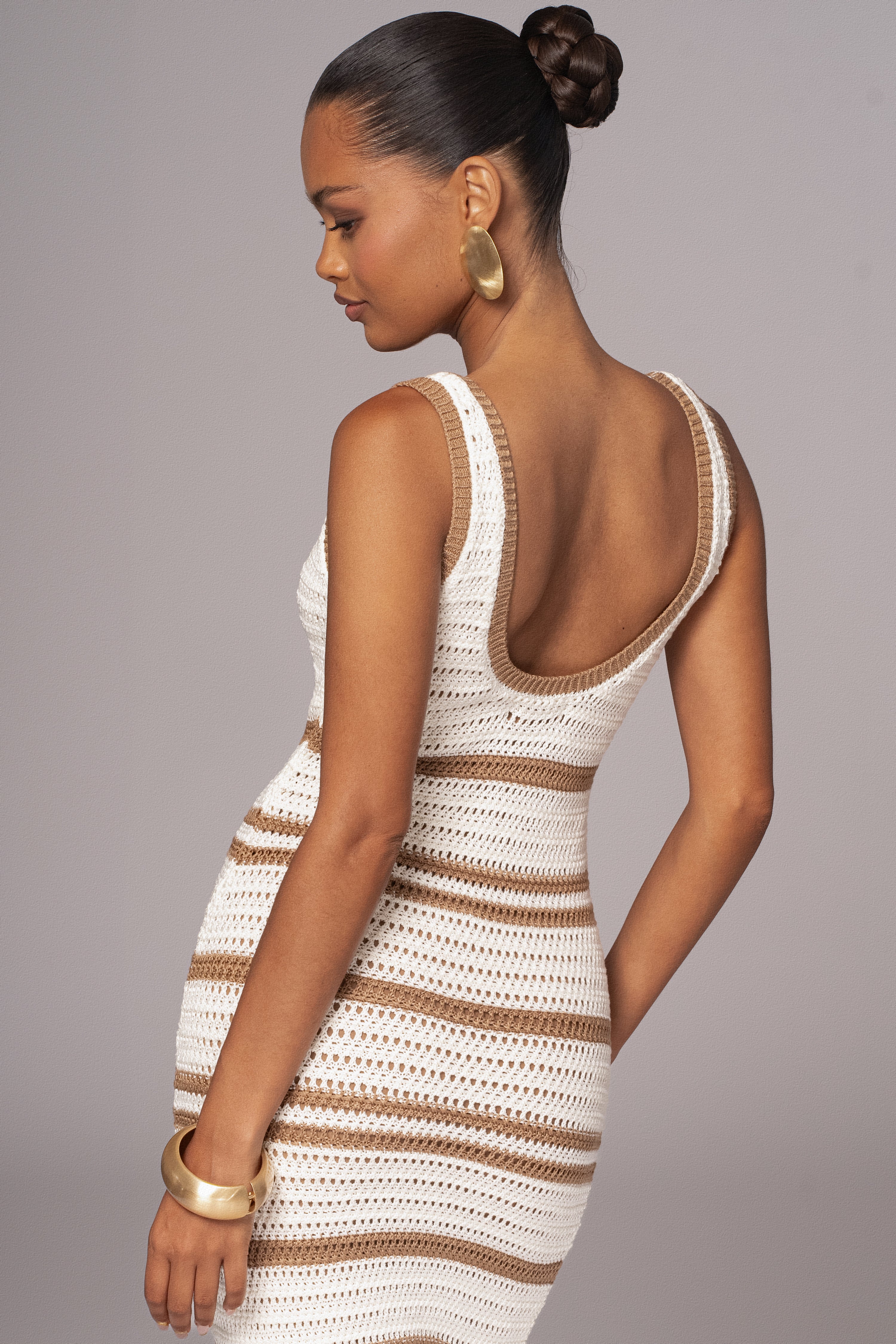 Ivory/Beige Destiny Knit Maxi Dress - Image 6