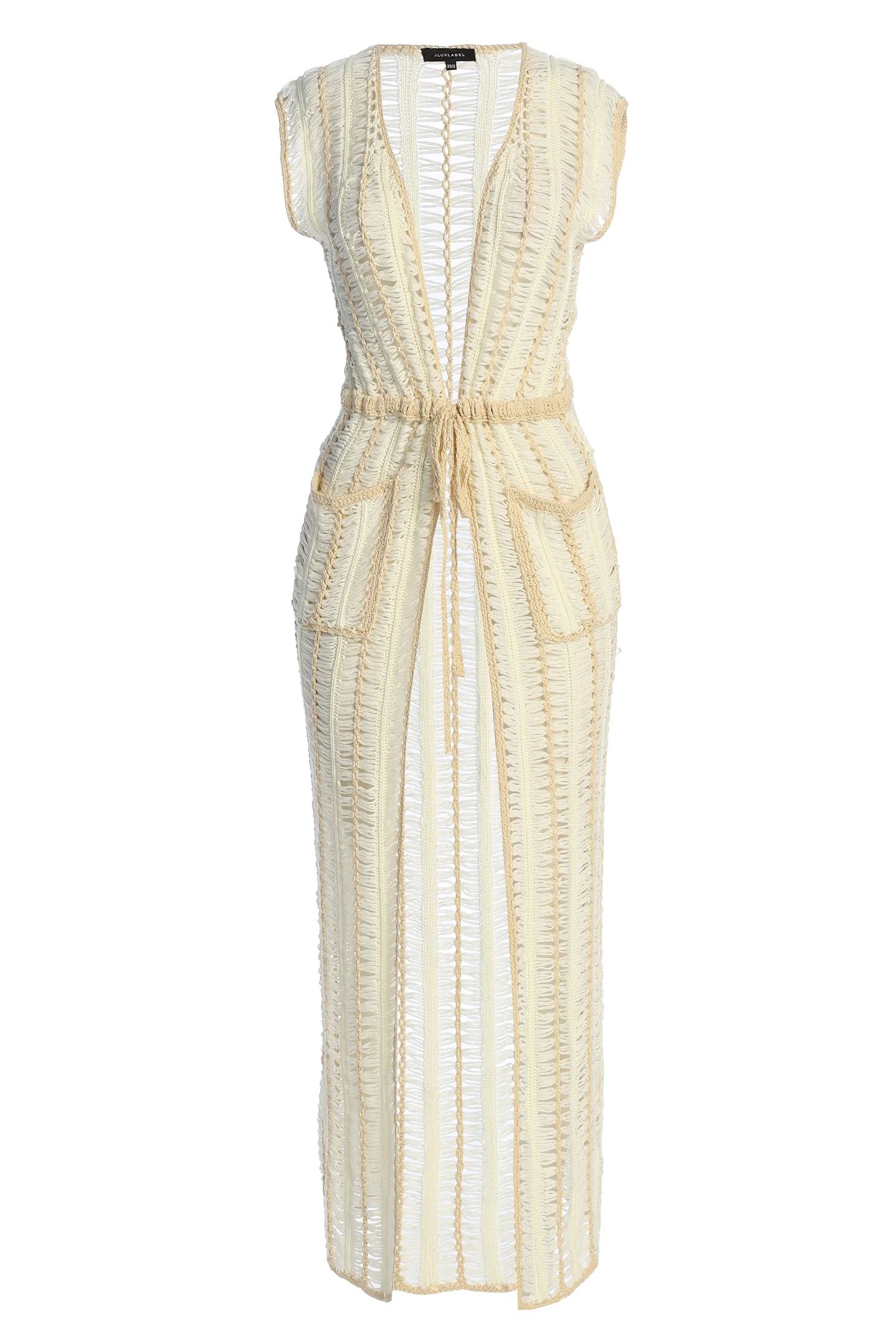 Ivory/Beige Marcelle Crochet Maxi Dress - Image 2