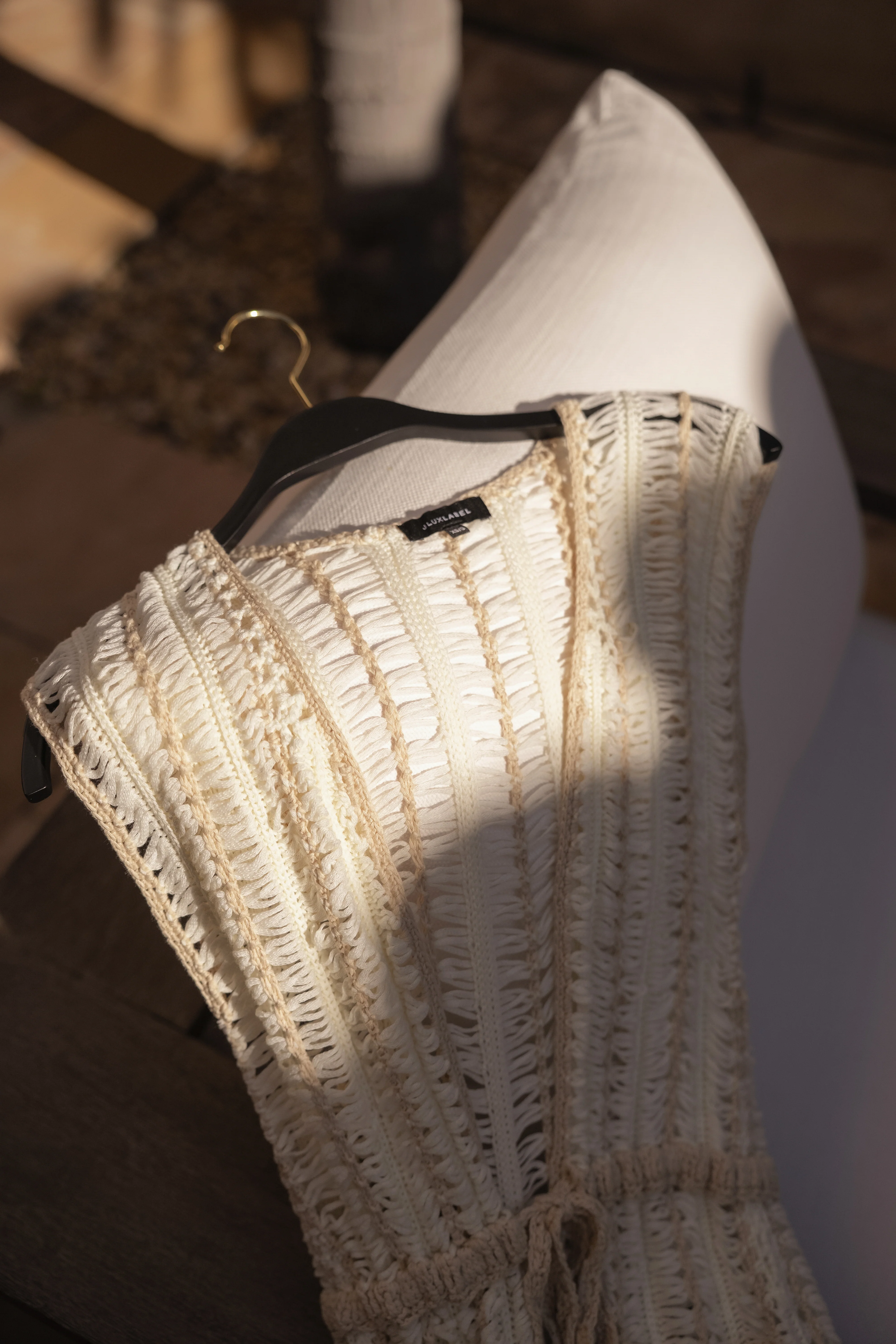 Ivory/Beige Marcelle Crochet Maxi Dress - Image 4