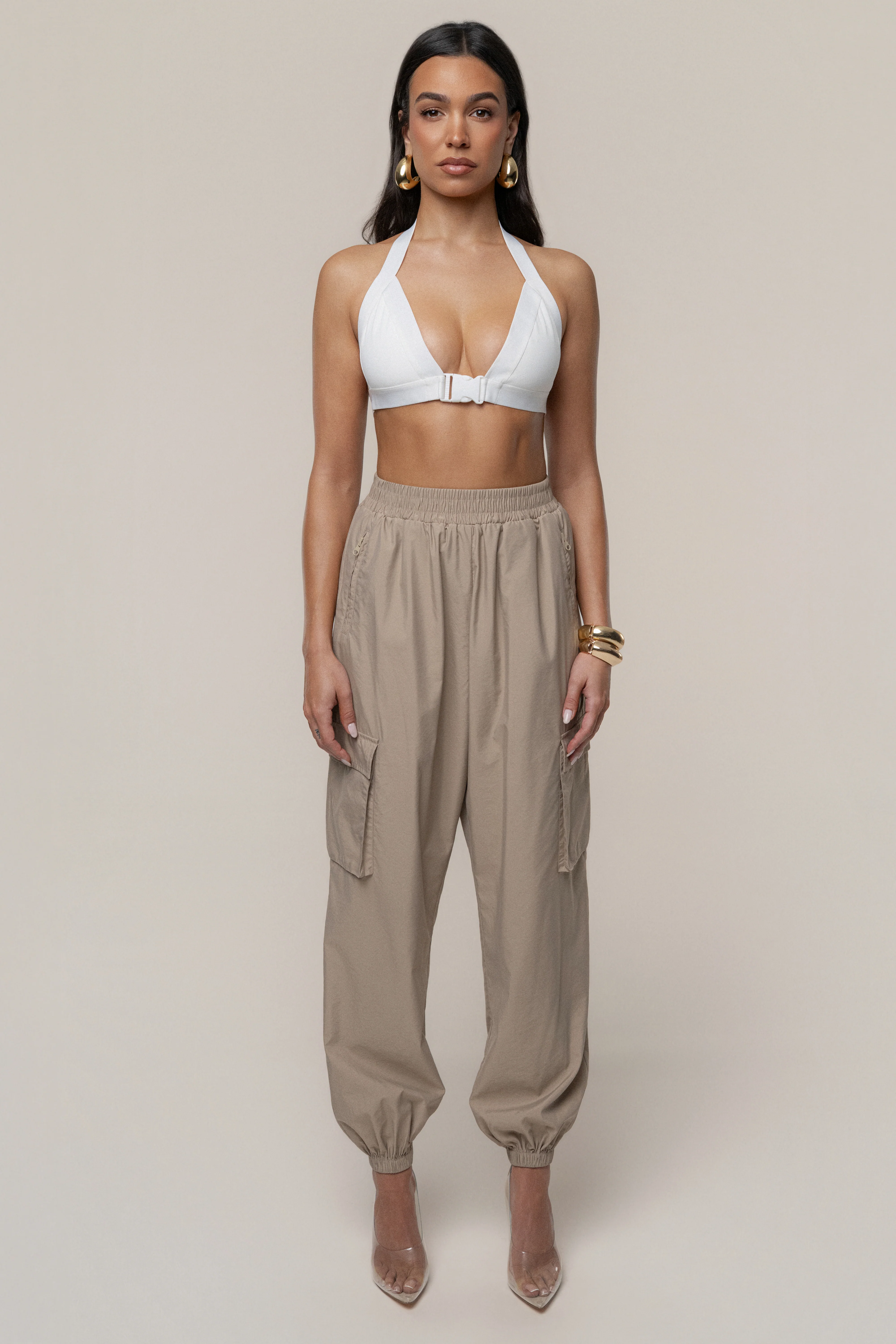 Ivory Belted Motion Halter Top - Image 4