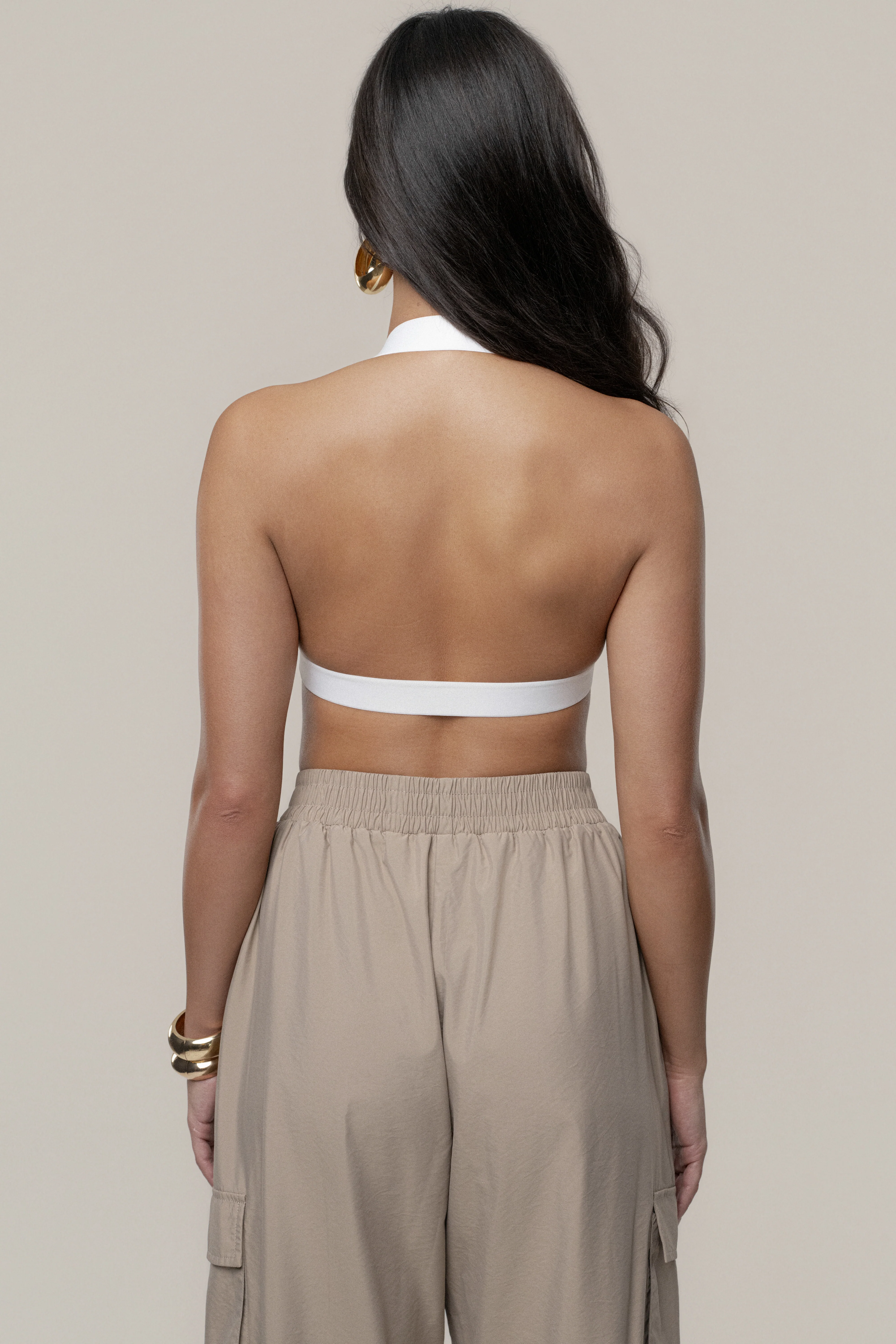 Ivory Belted Motion Halter Top - Image 5