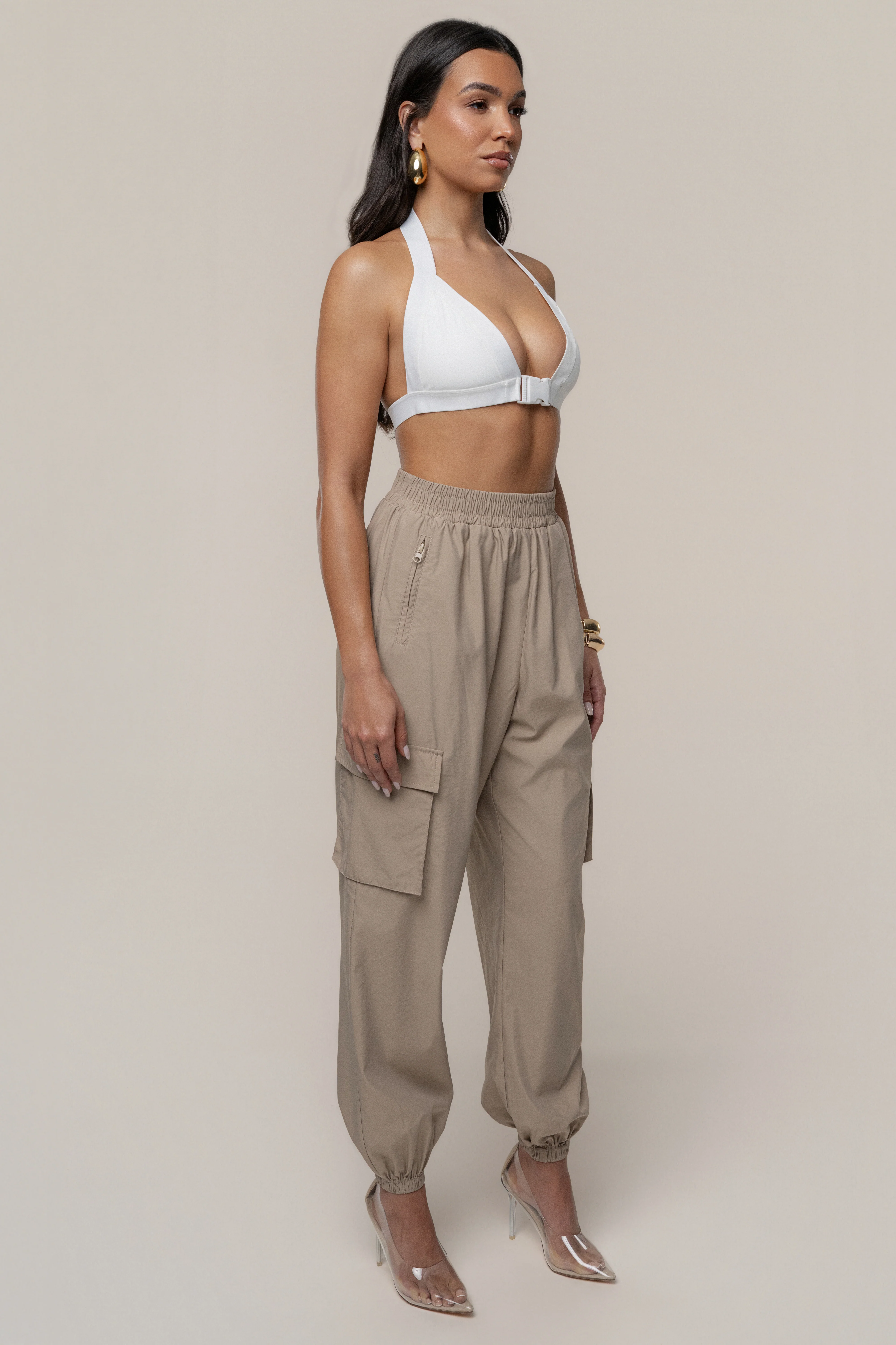 Ivory Belted Motion Halter Top - Image 6