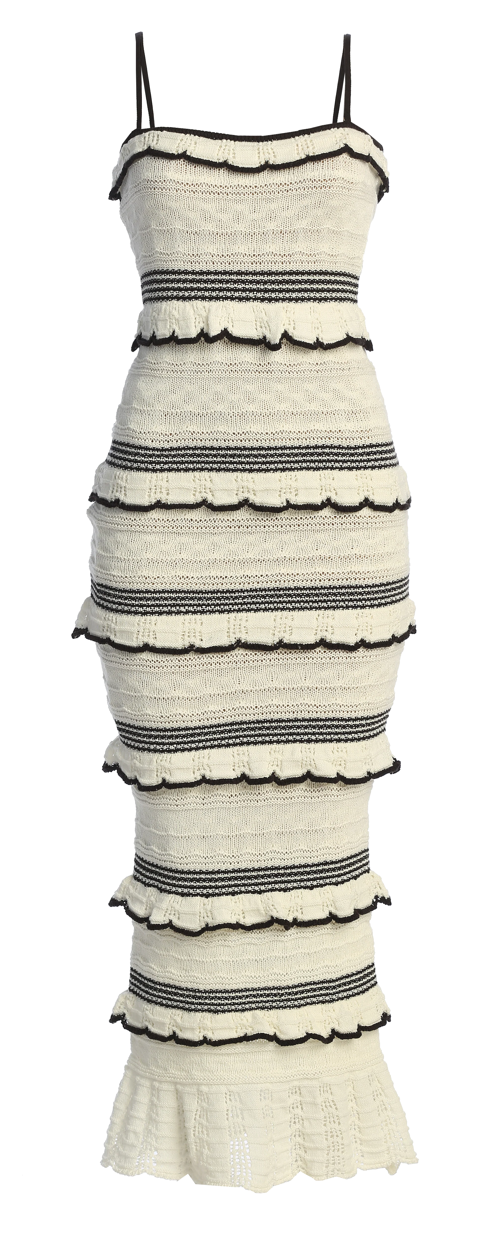 Ivory/Black Bella Vista Ruffle Maxi Dress - Image 2