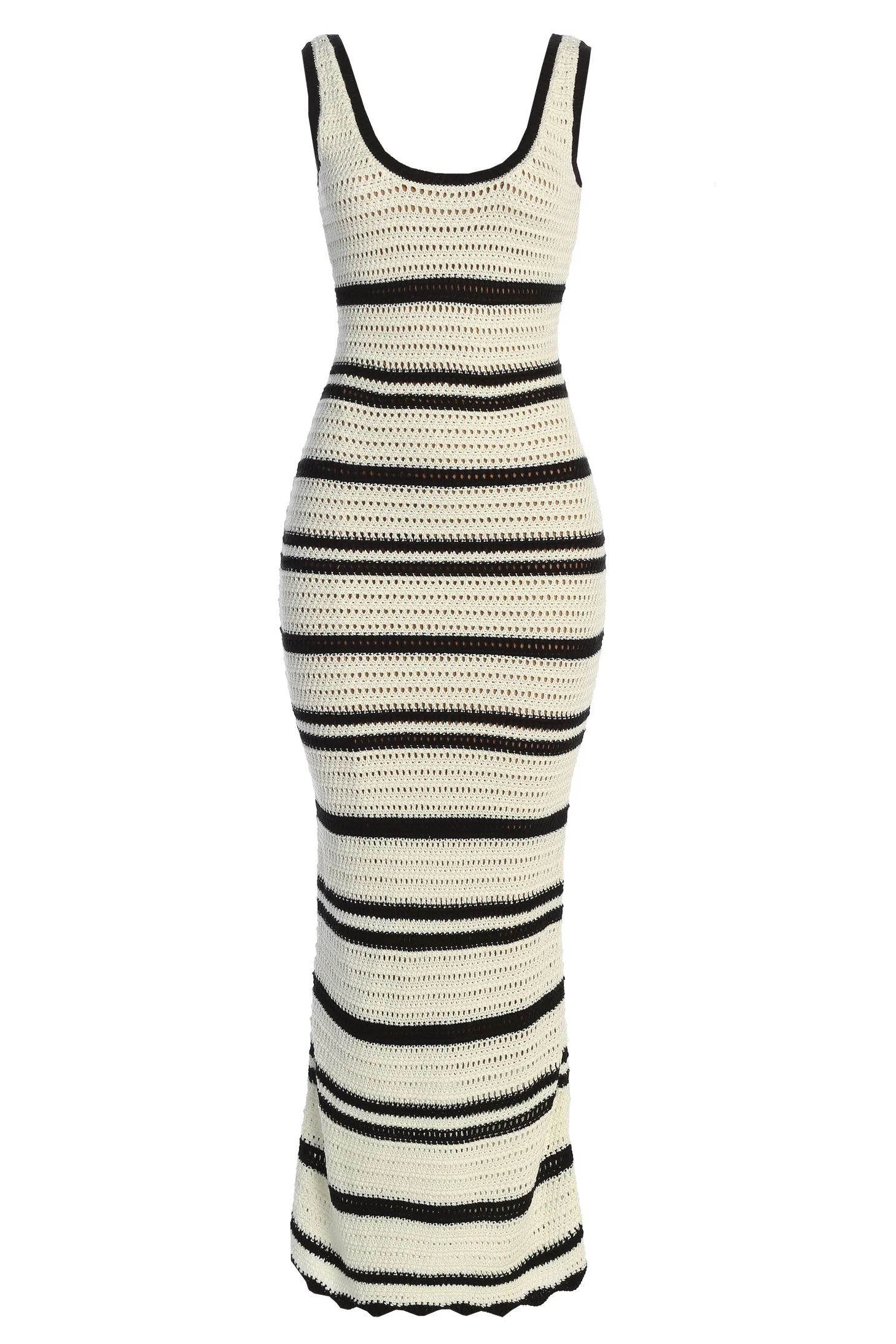 Ivory/Black Destiny Knit Maxi Dress - Image 8