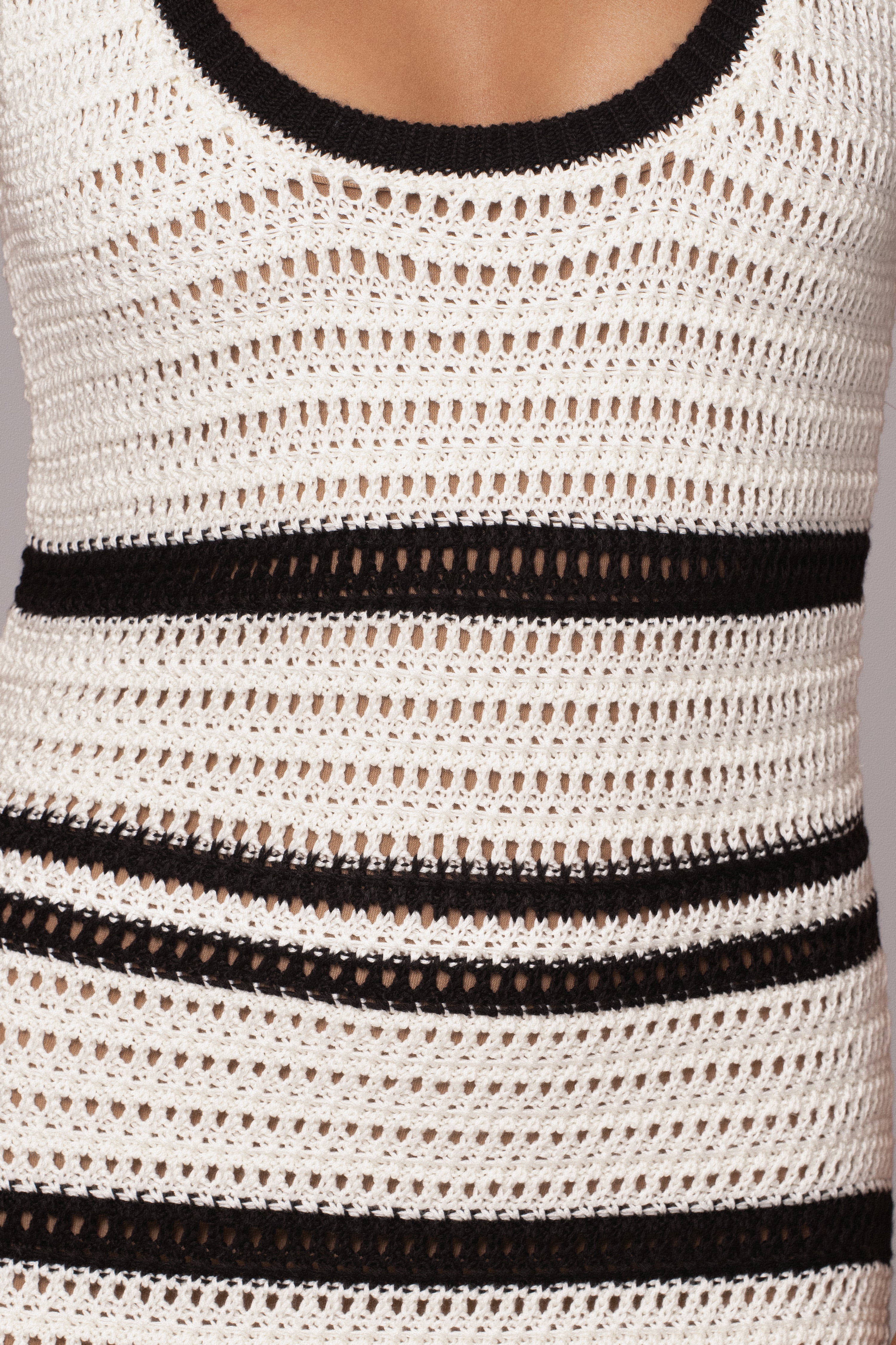 Ivory/Black Destiny Knit Maxi Dress - Image 9