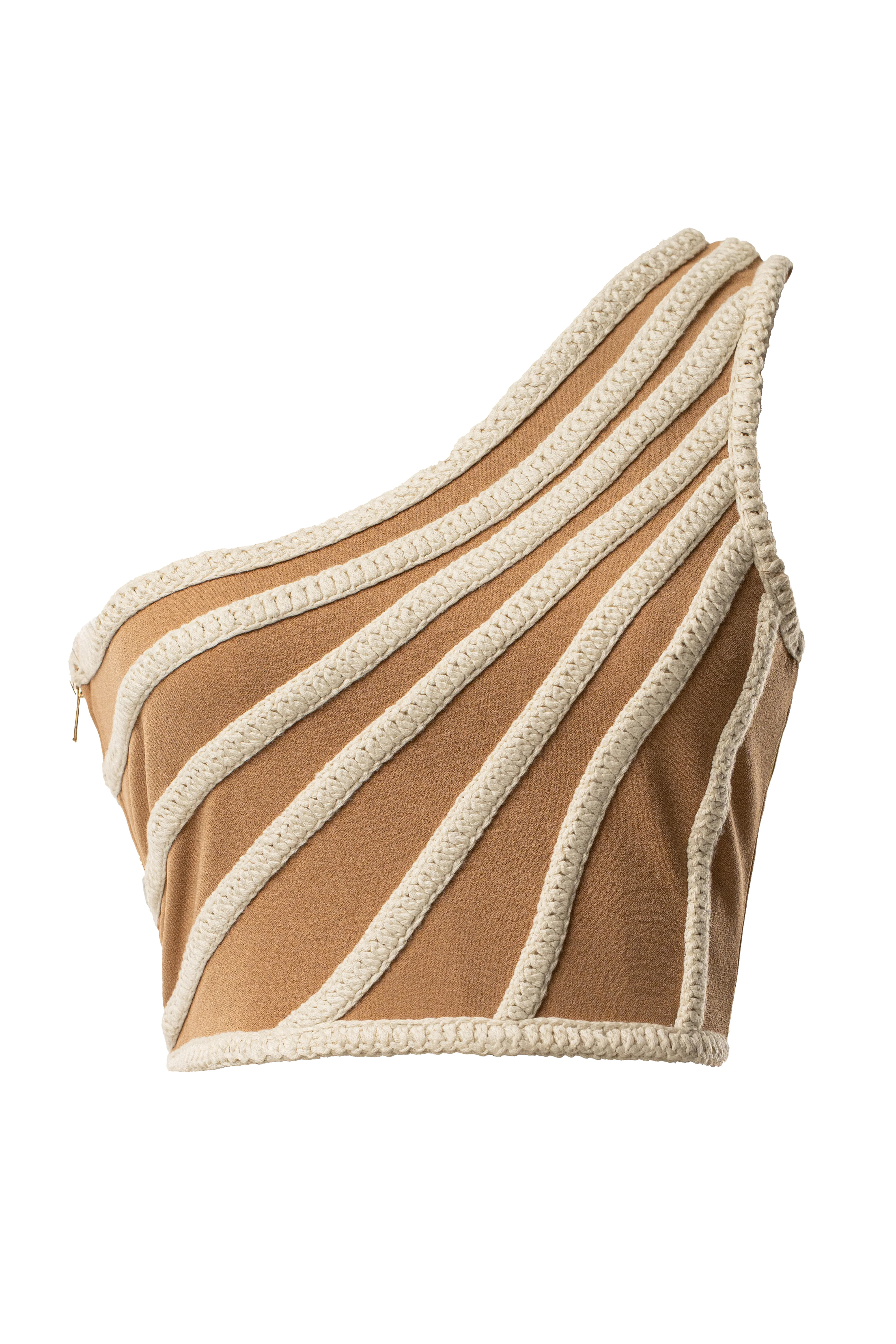 Ivory Braided One Shoulder Top - Image 2