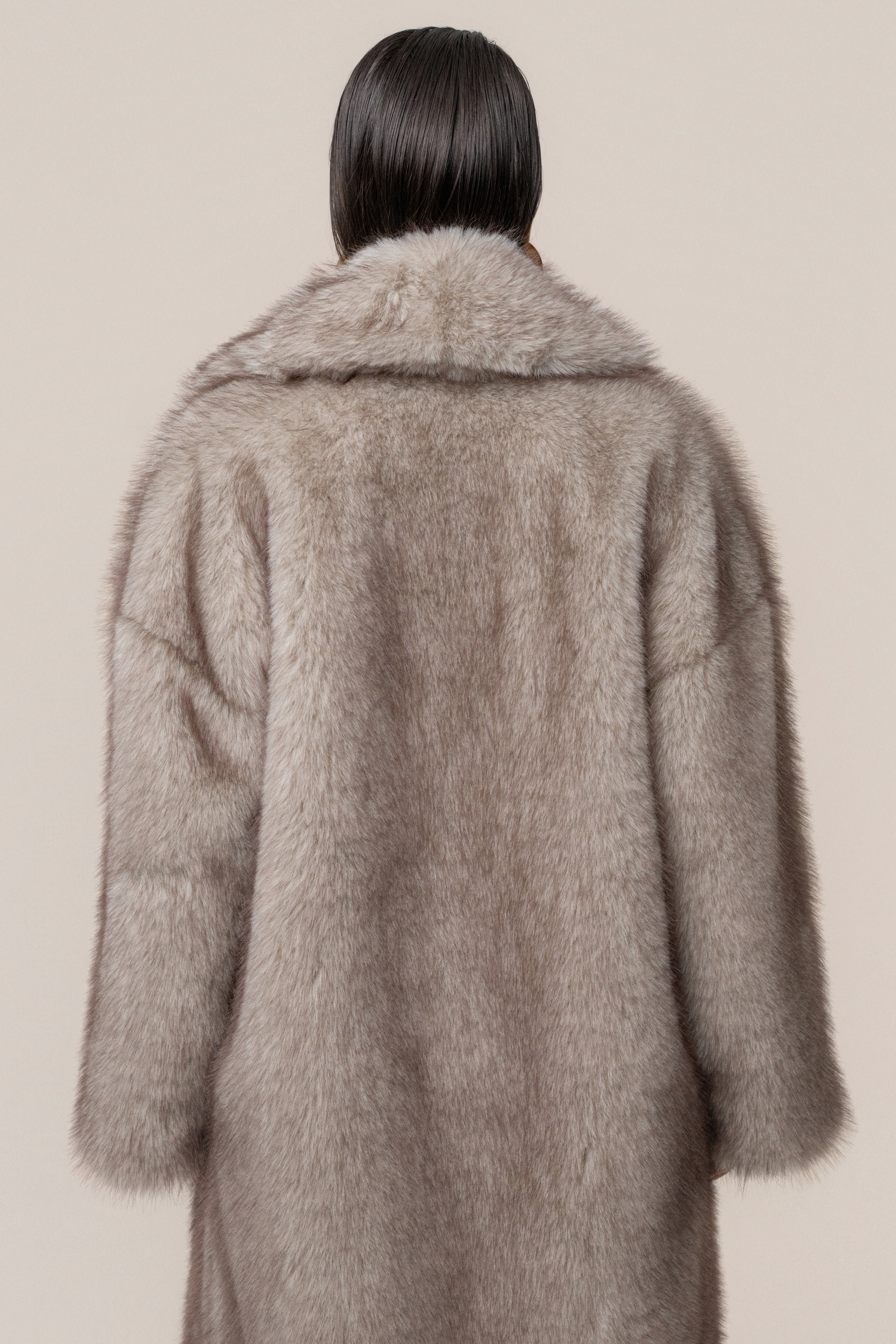 Ivory/Brown Aspen Days Faux Fur Coat - Image 12