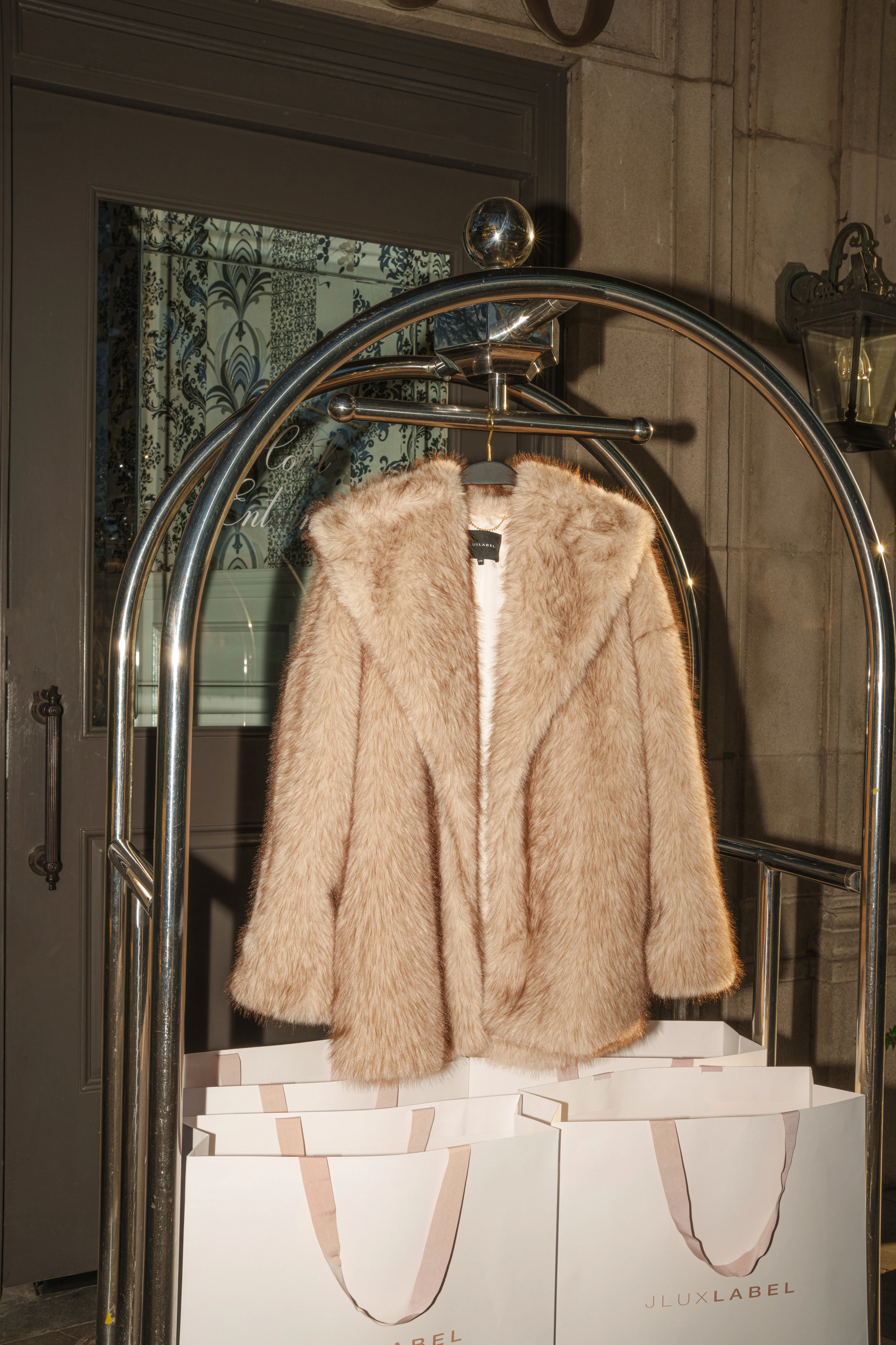 Ivory/Brown Soft Season Faux Fur Coat - Image 3