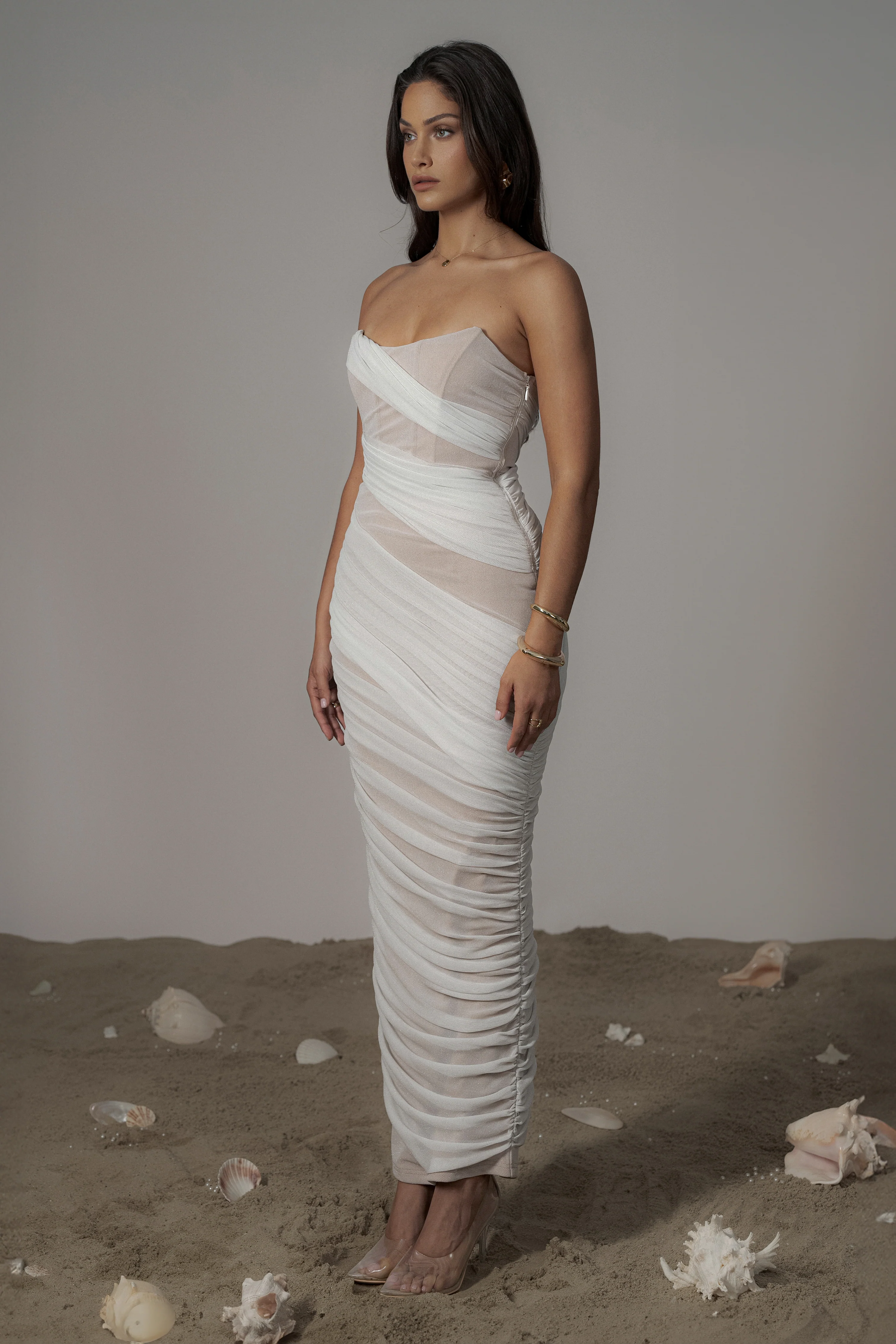 Ivory Catalina Lurex Knit Maxi Dress - Image 10