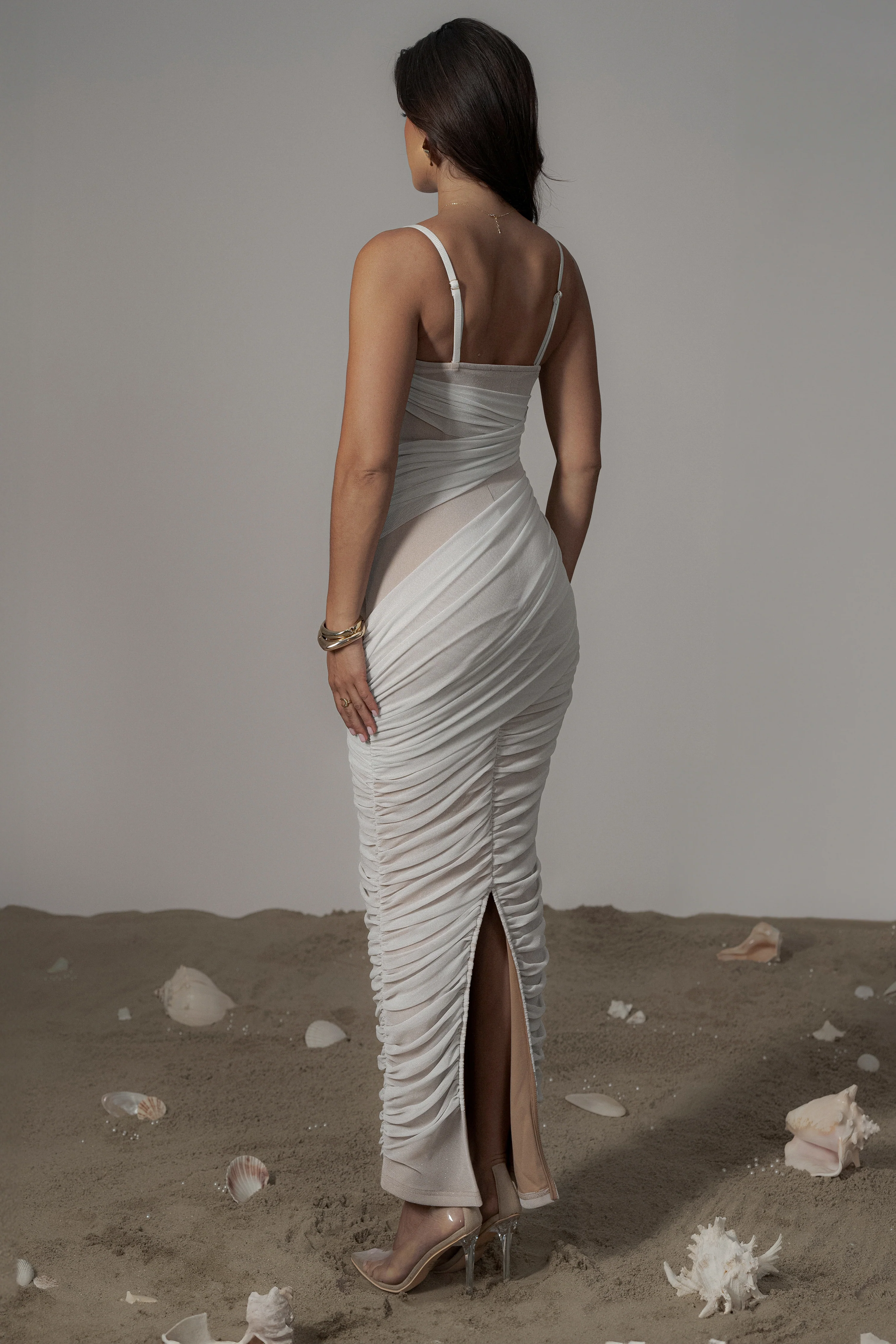 Ivory Catalina Lurex Knit Maxi Dress - Image 15