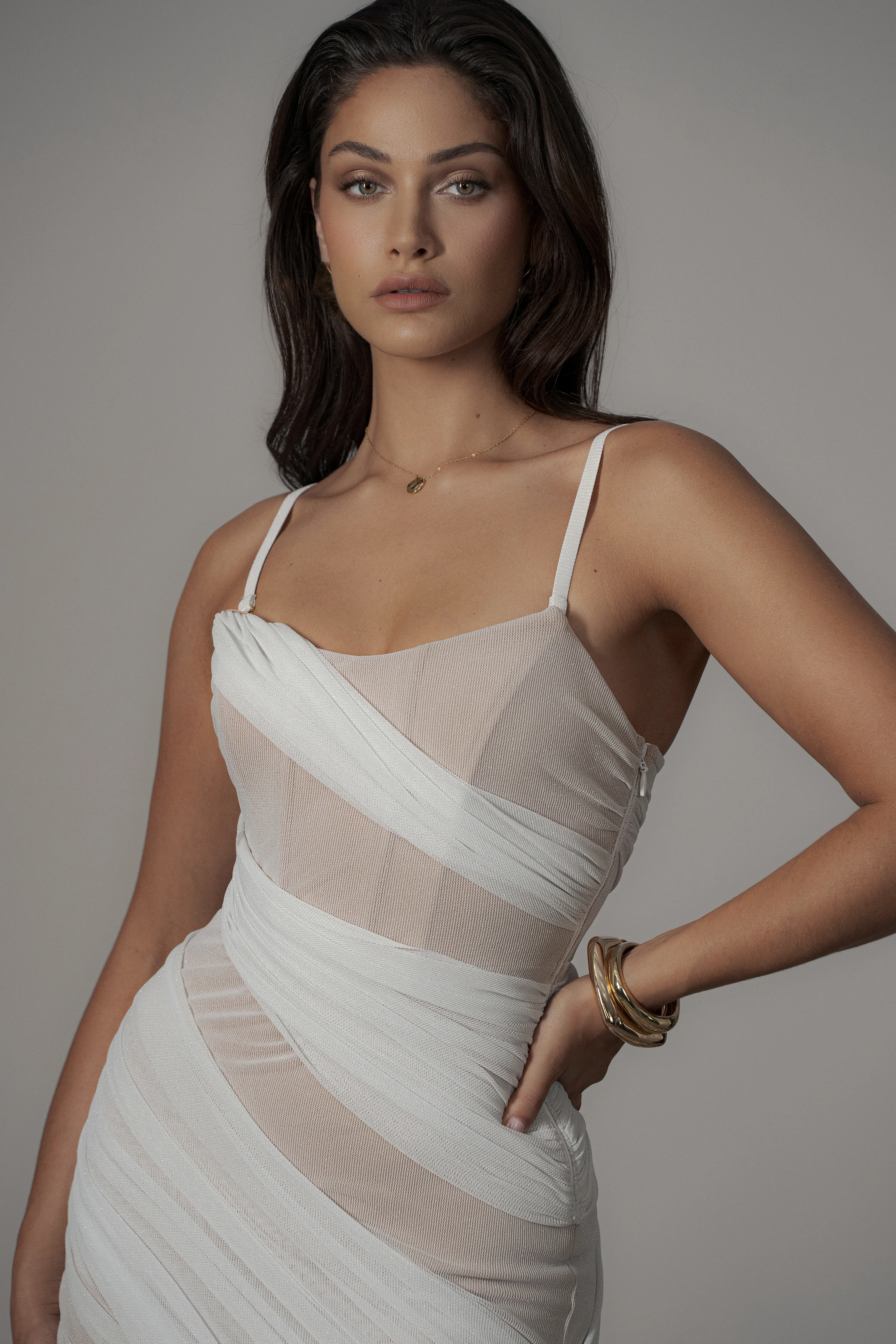 Ivory Catalina Lurex Knit Maxi Dress - Image 3