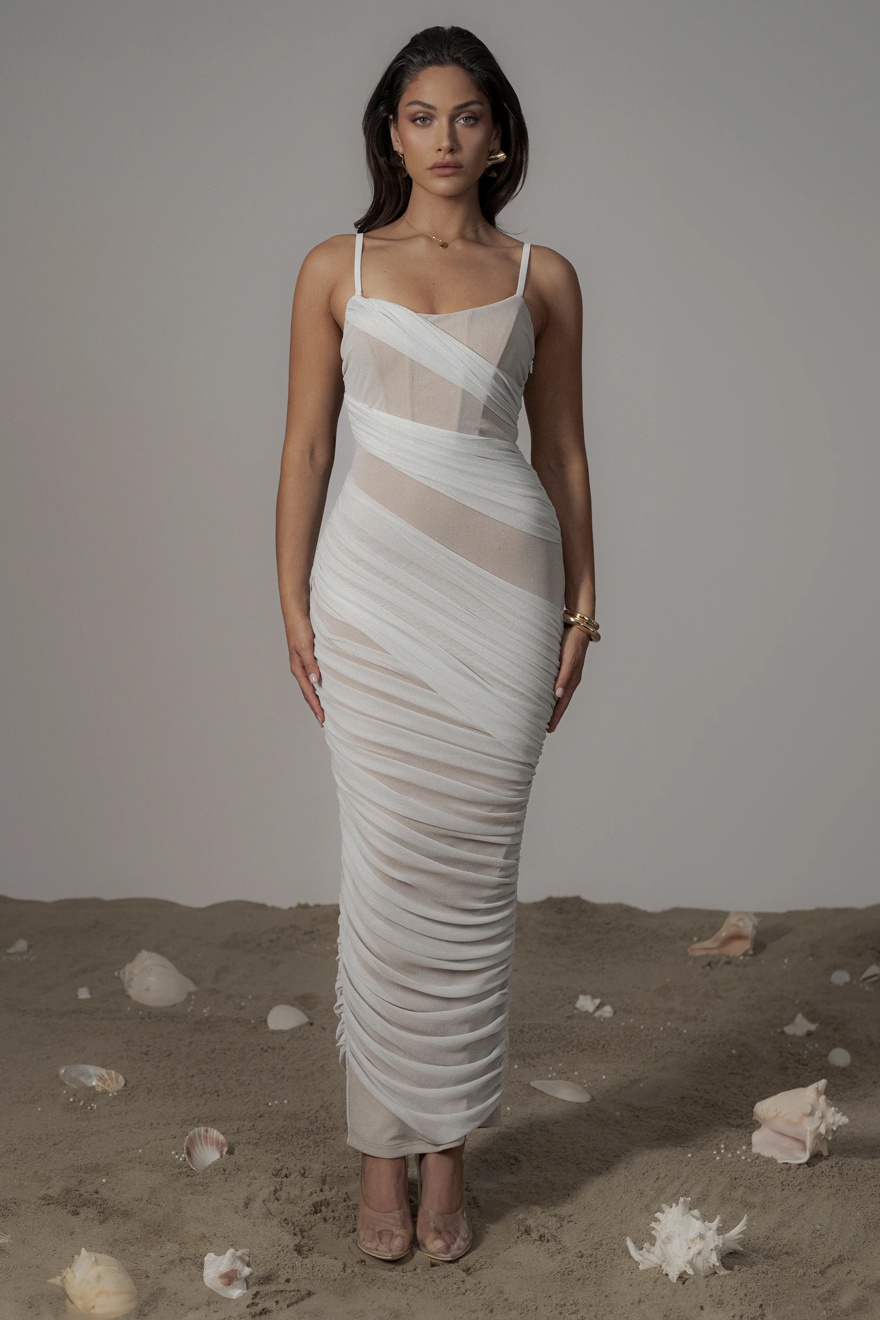 Ivory Catalina Lurex Knit Maxi Dress - Image 8