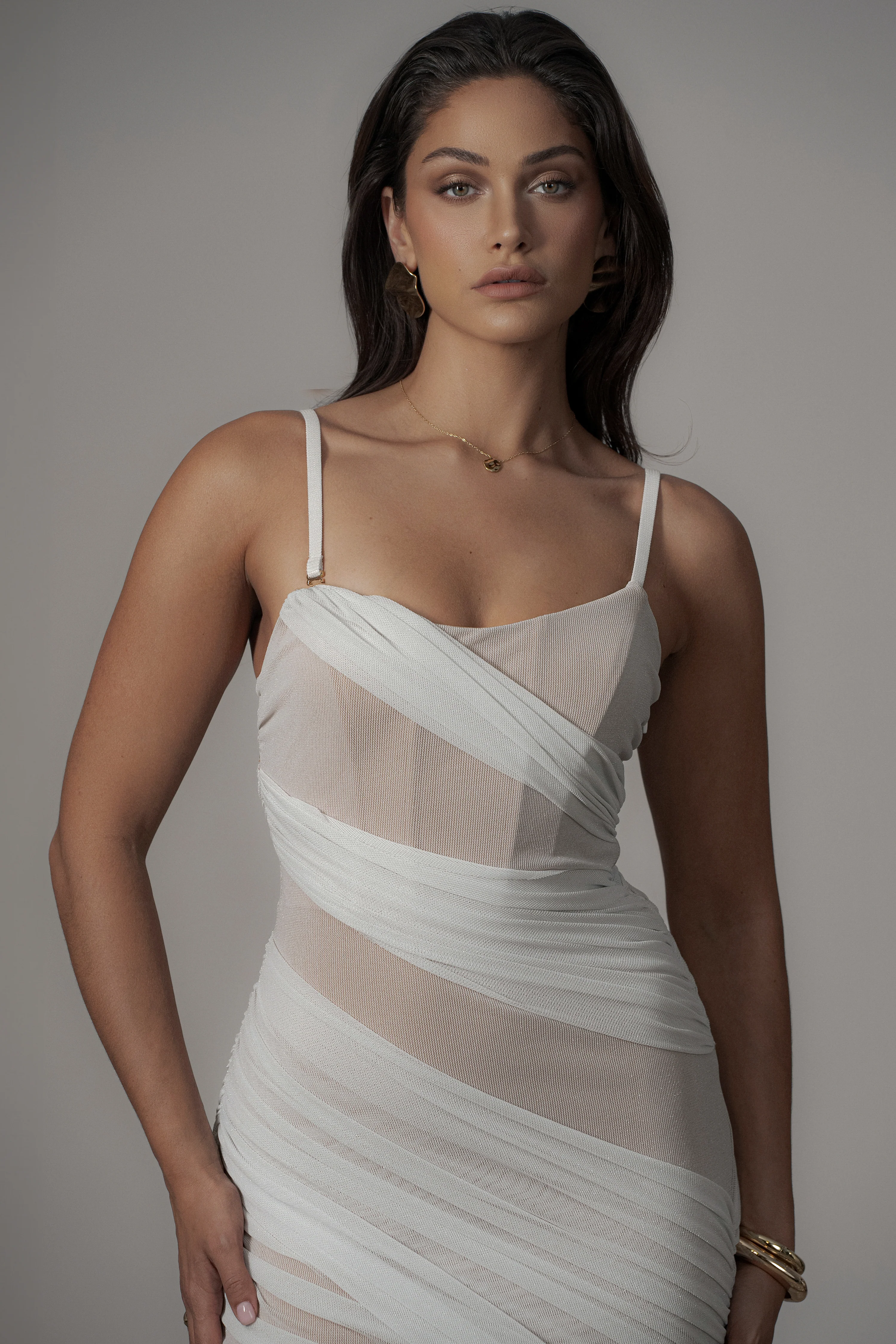 Ivory Catalina Lurex Knit Maxi Dress - Image 9