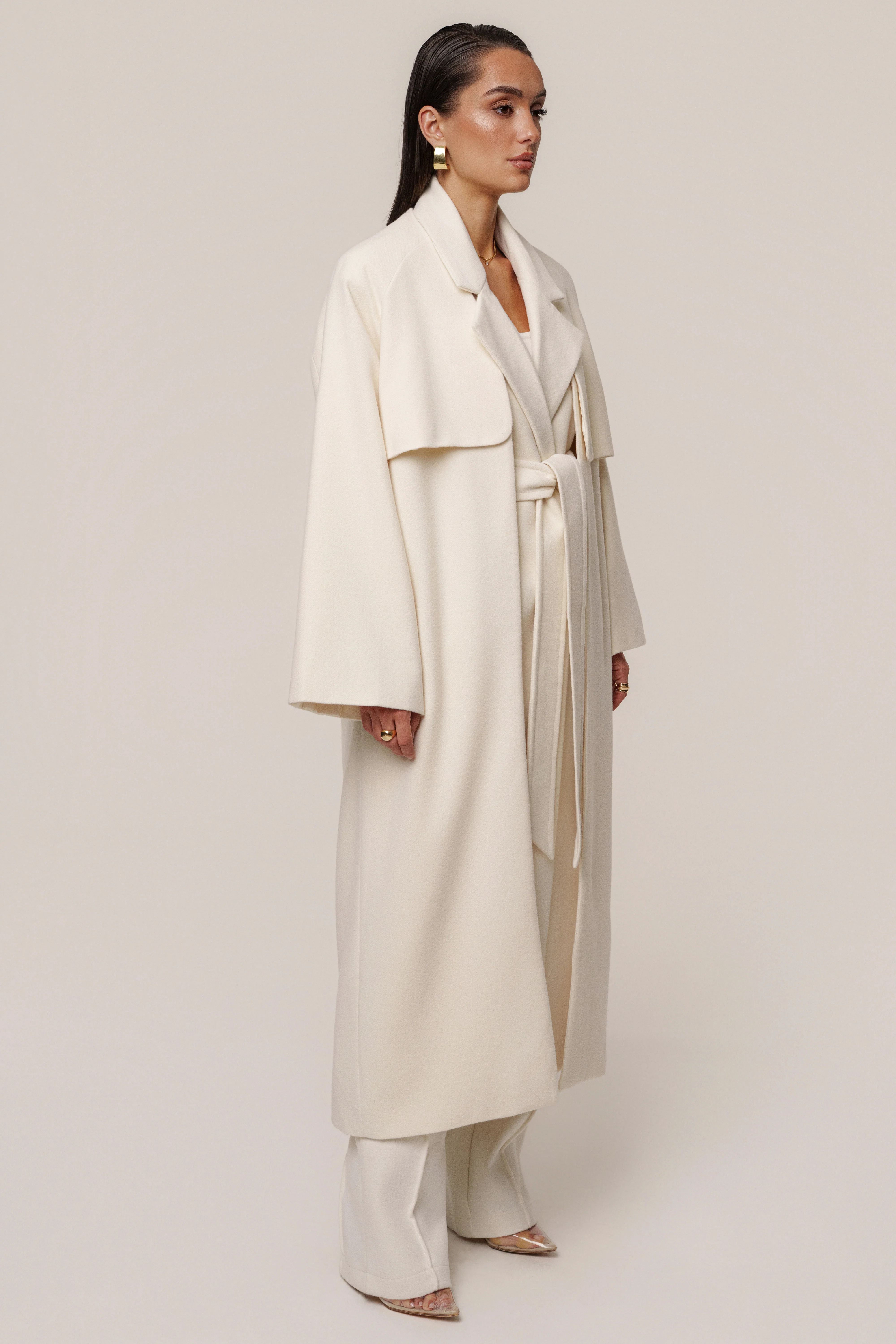 Ivory Cloud Woven Coat - Image 10
