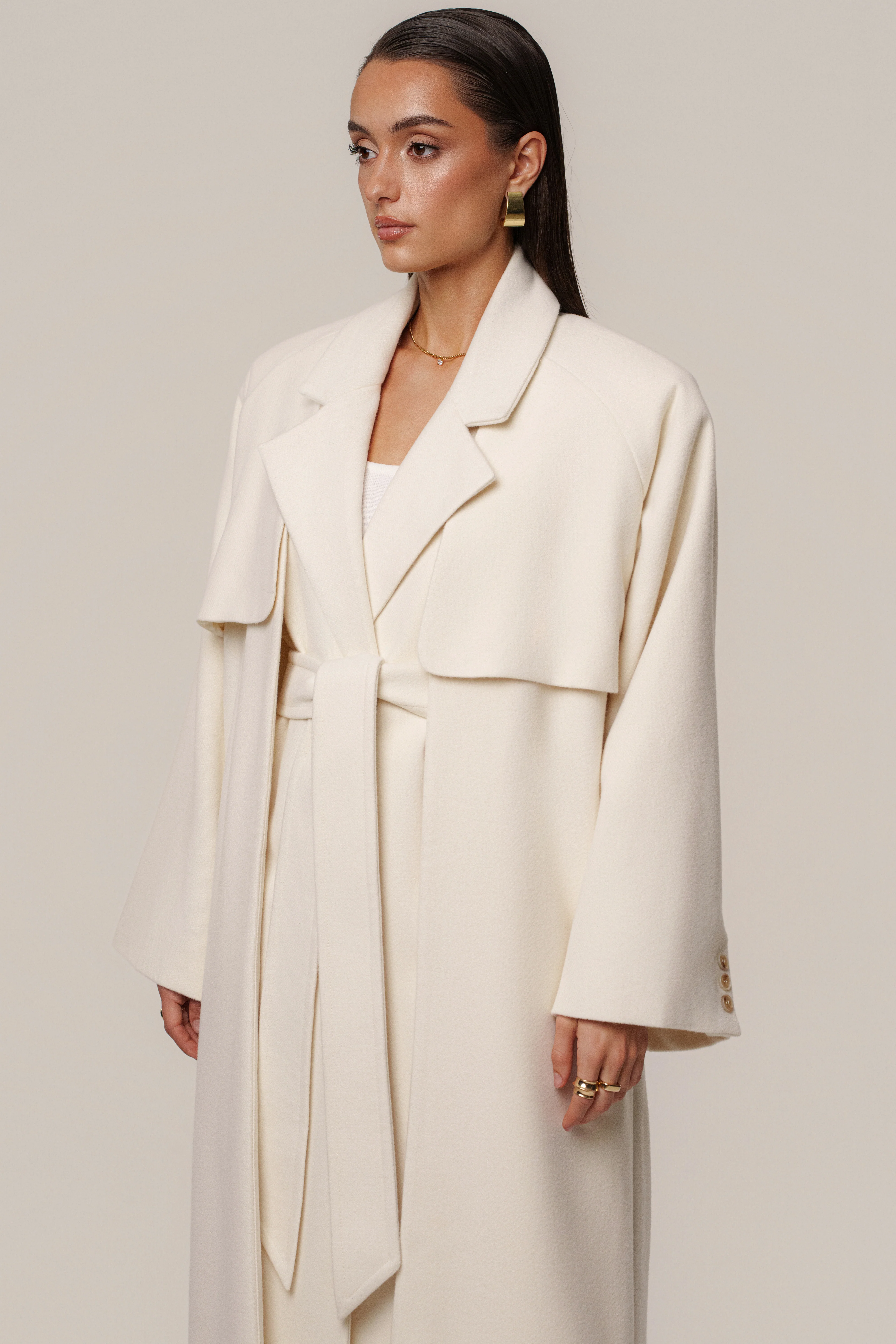 Ivory Cloud Woven Coat - Image 11