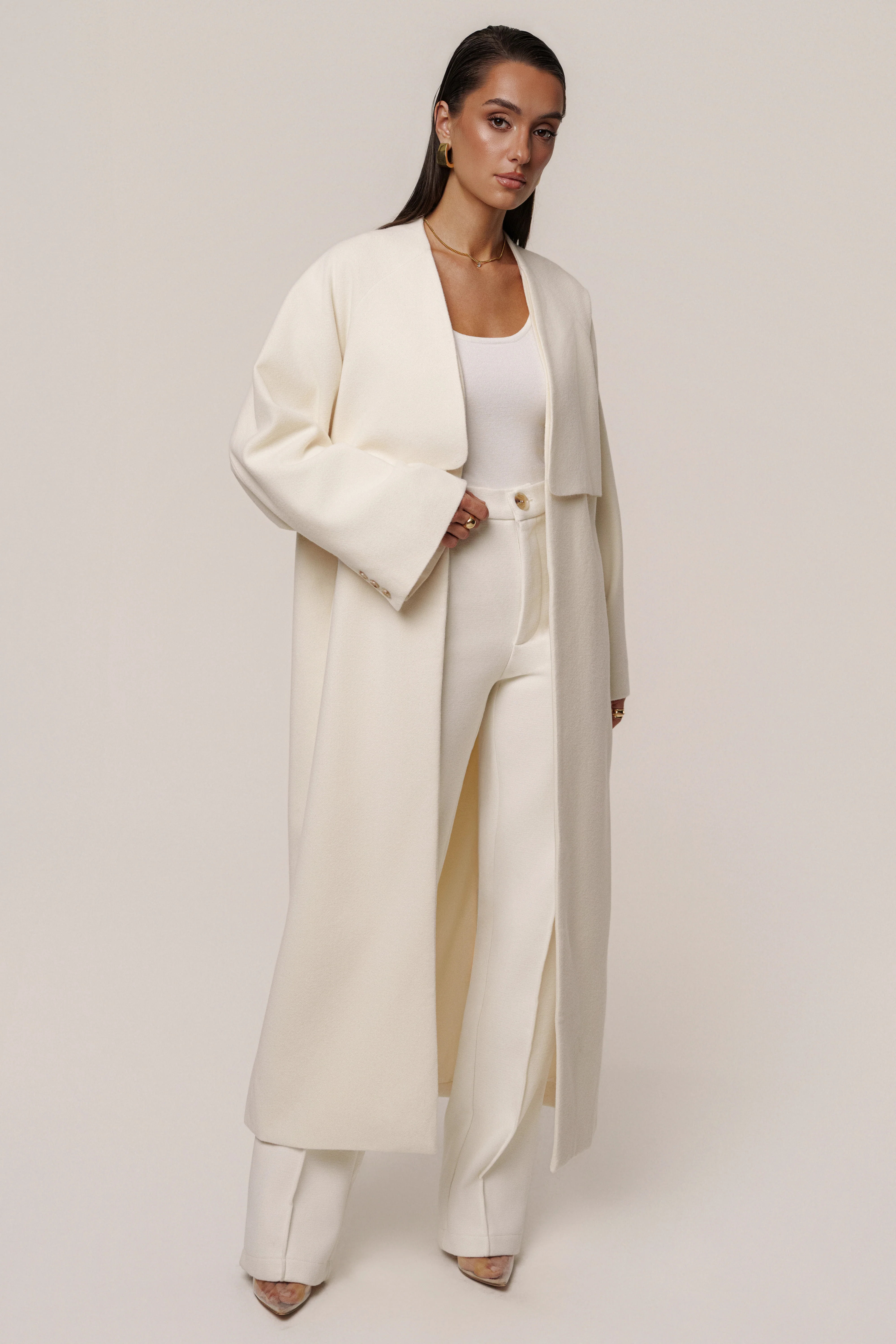 Ivory Cloud Woven Coat - Image 12