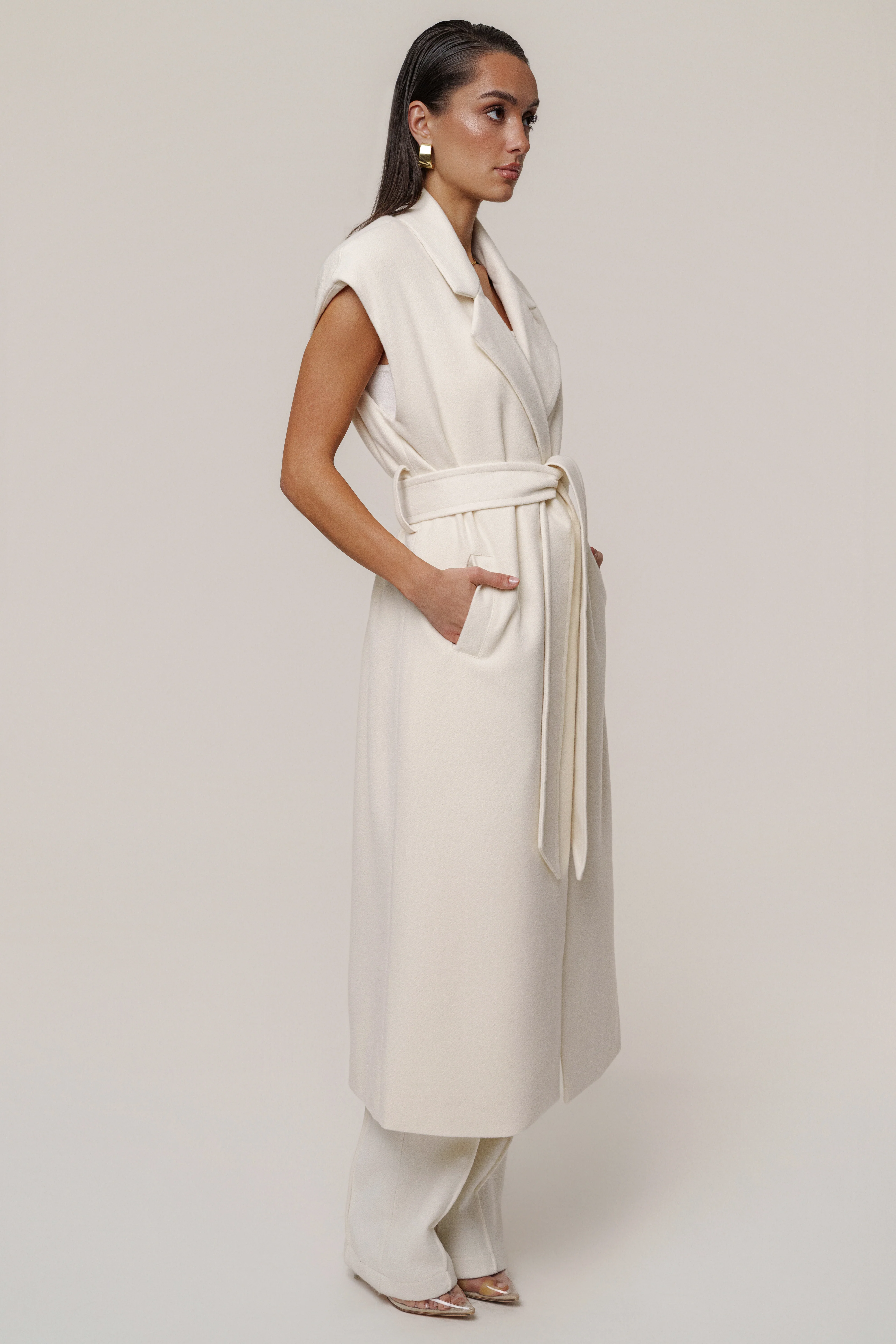 Ivory Cloud Woven Coat - Image 15
