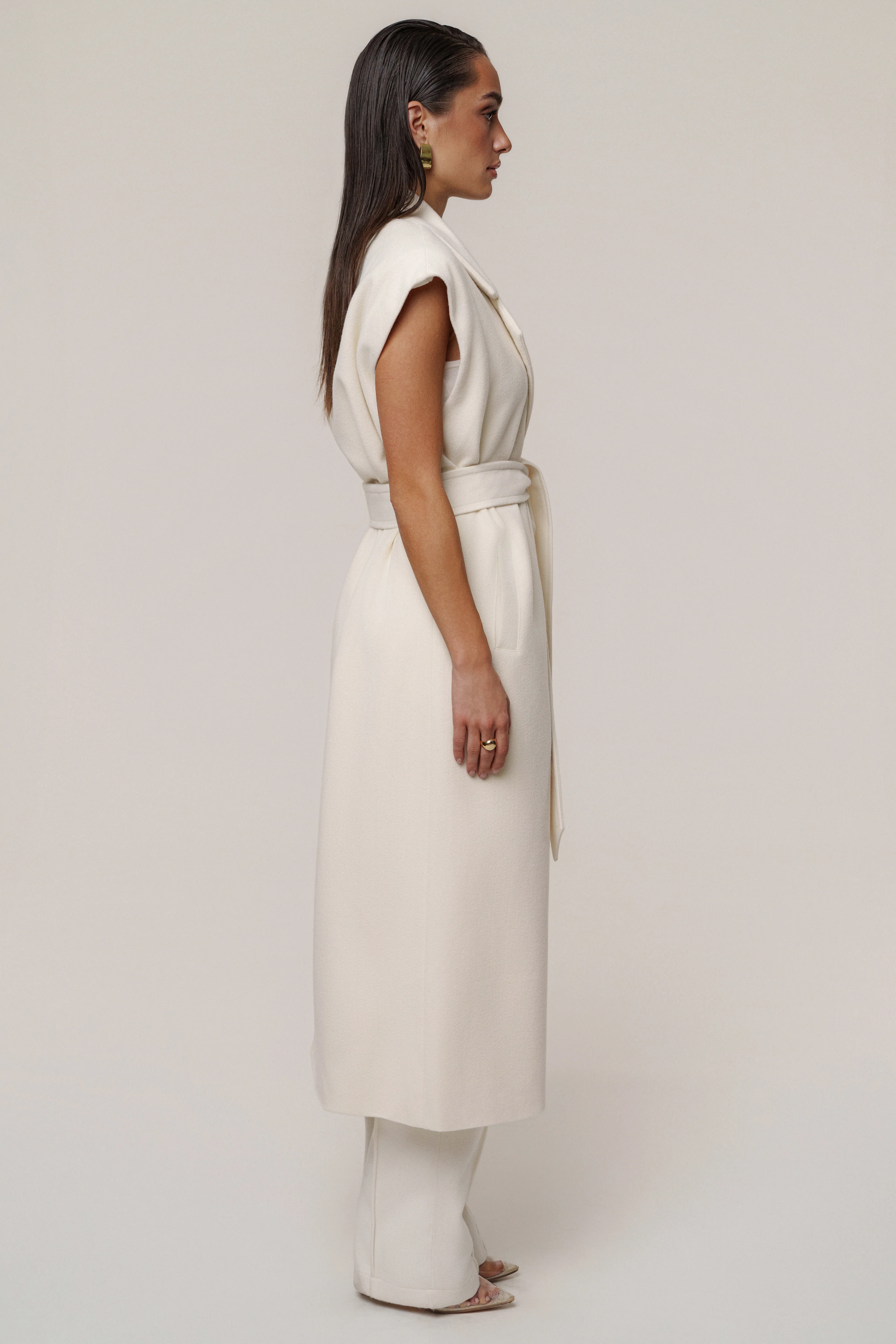 Ivory Cloud Woven Coat - Image 17