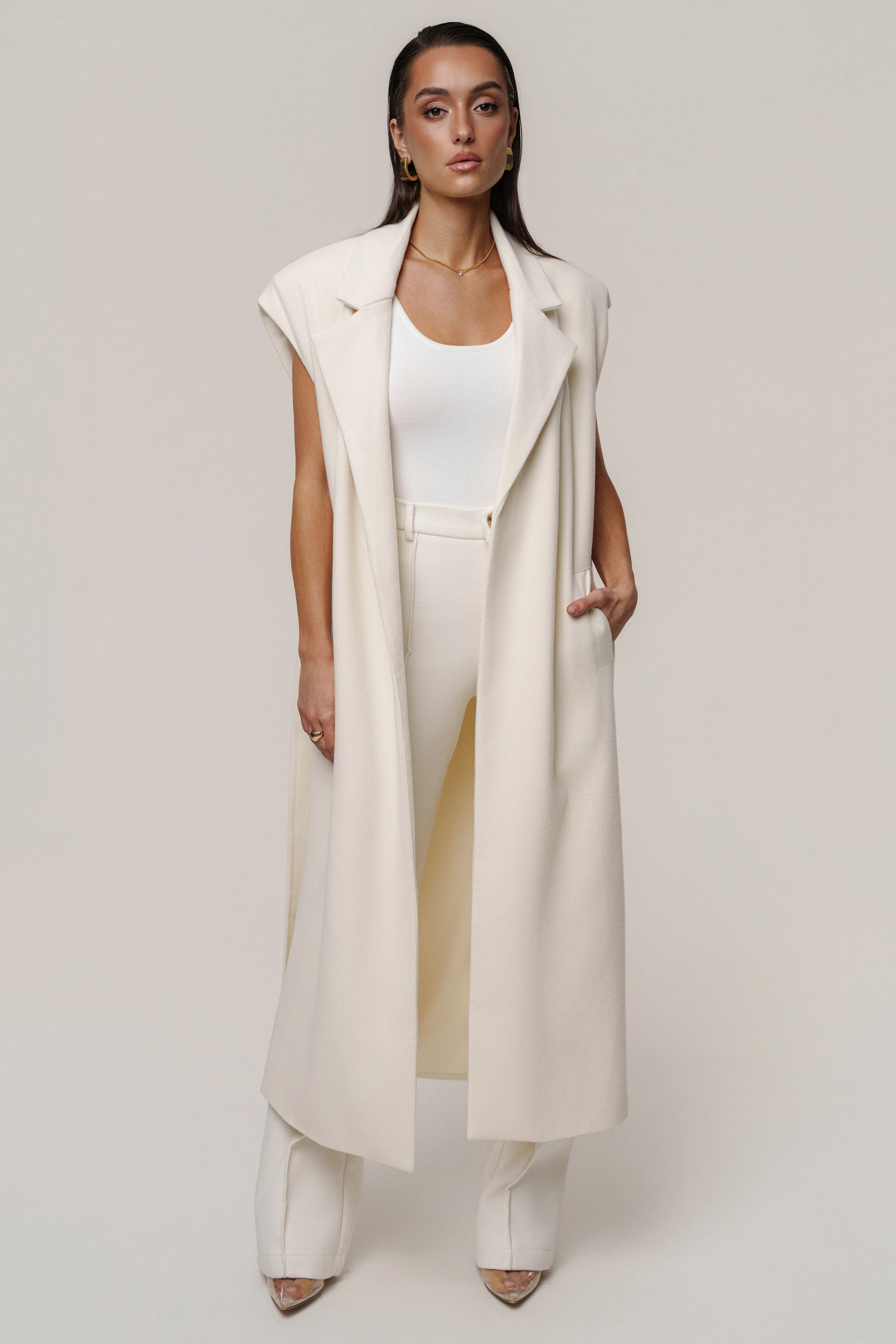Ivory Cloud Woven Coat - Image 2