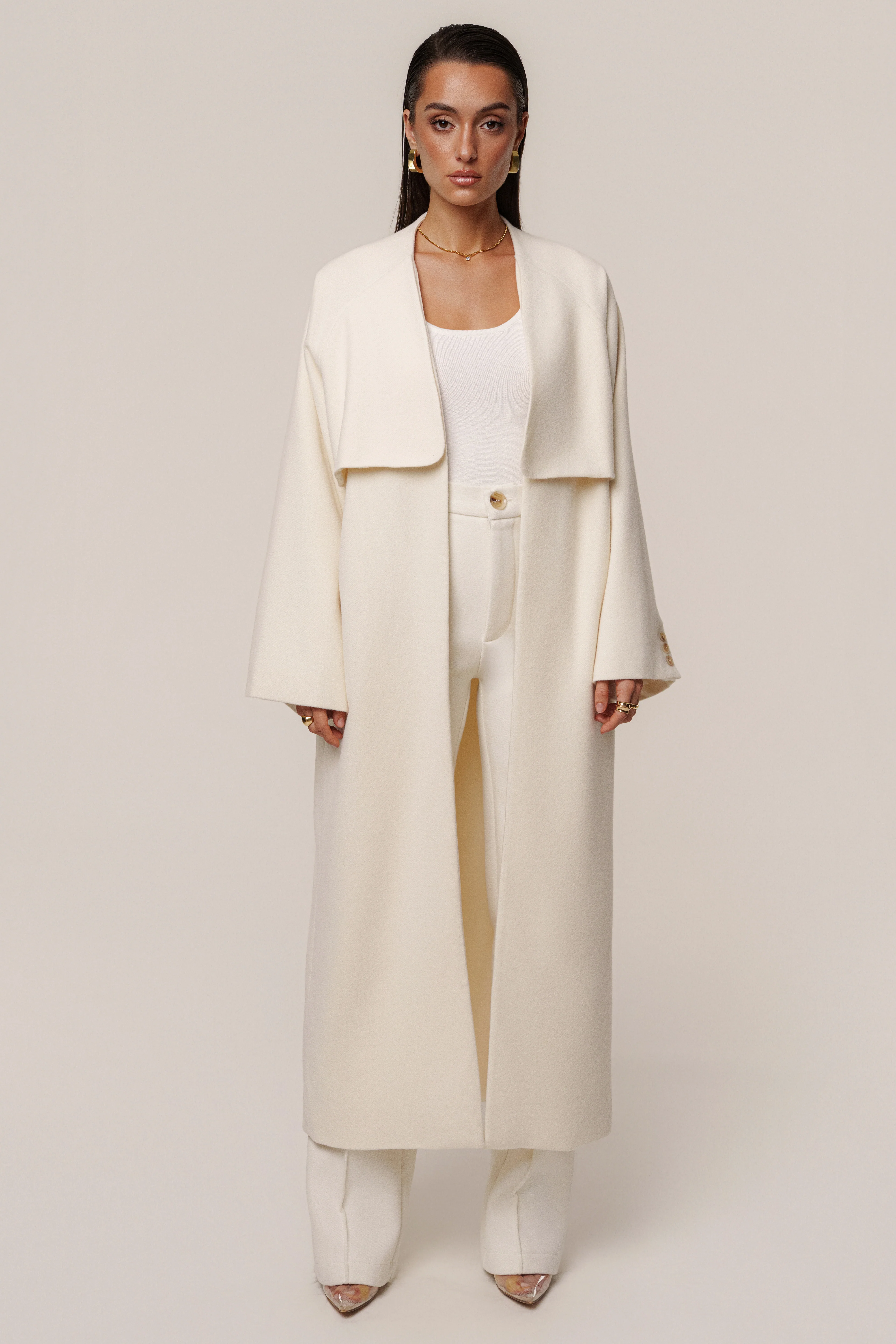 Ivory Cloud Woven Coat - Image 5