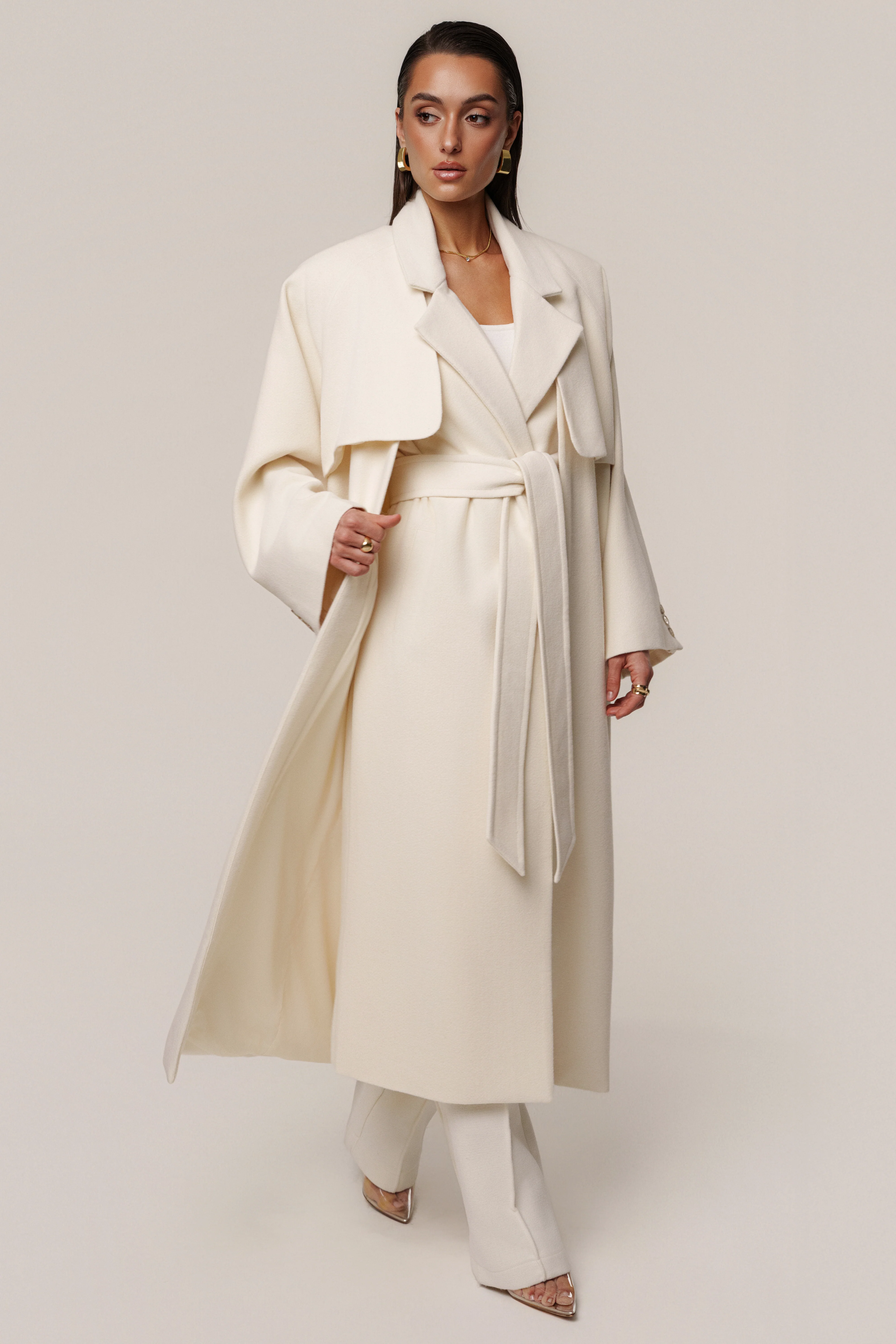 Ivory Cloud Woven Coat - Image 7