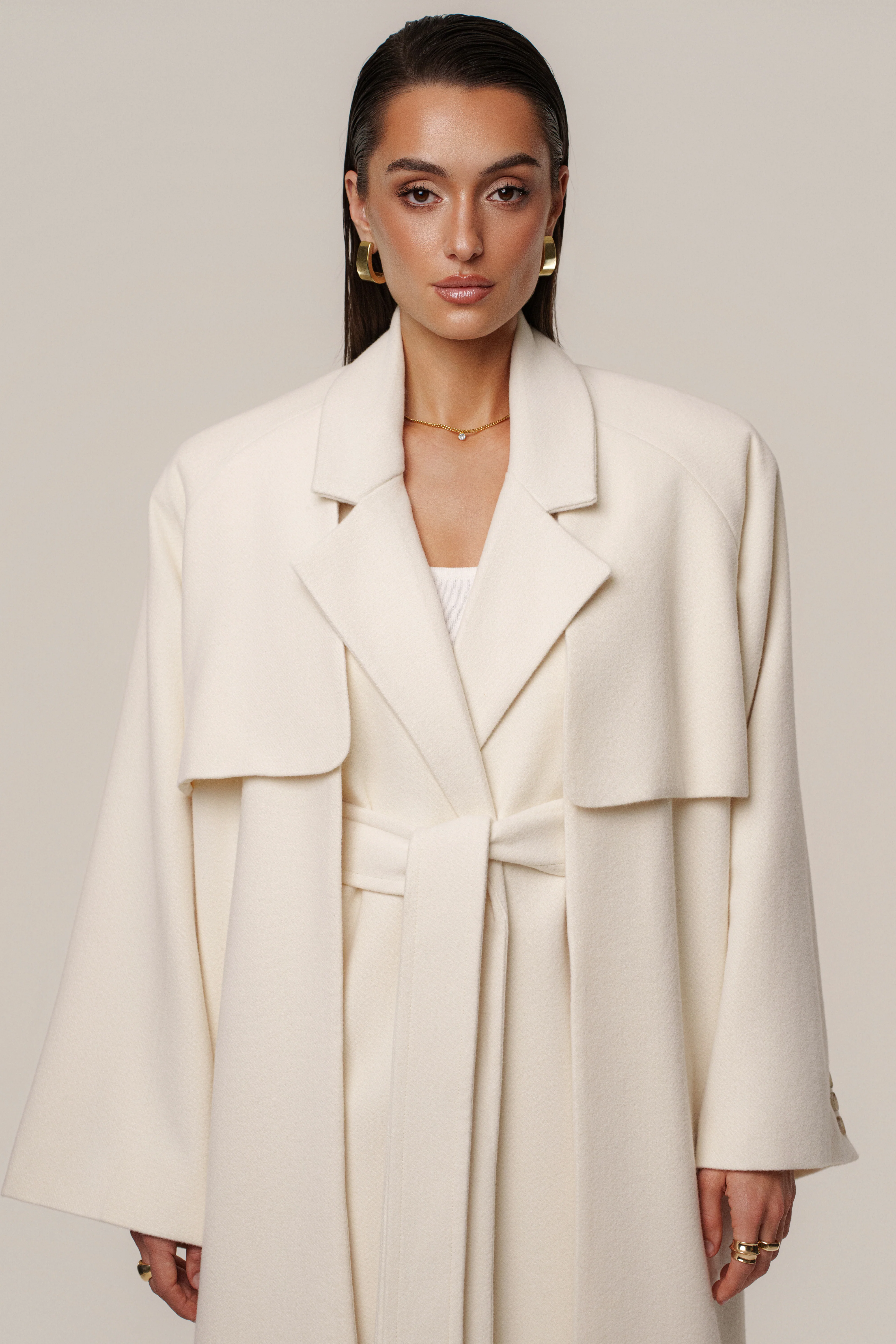 Ivory Cloud Woven Coat - Image 8