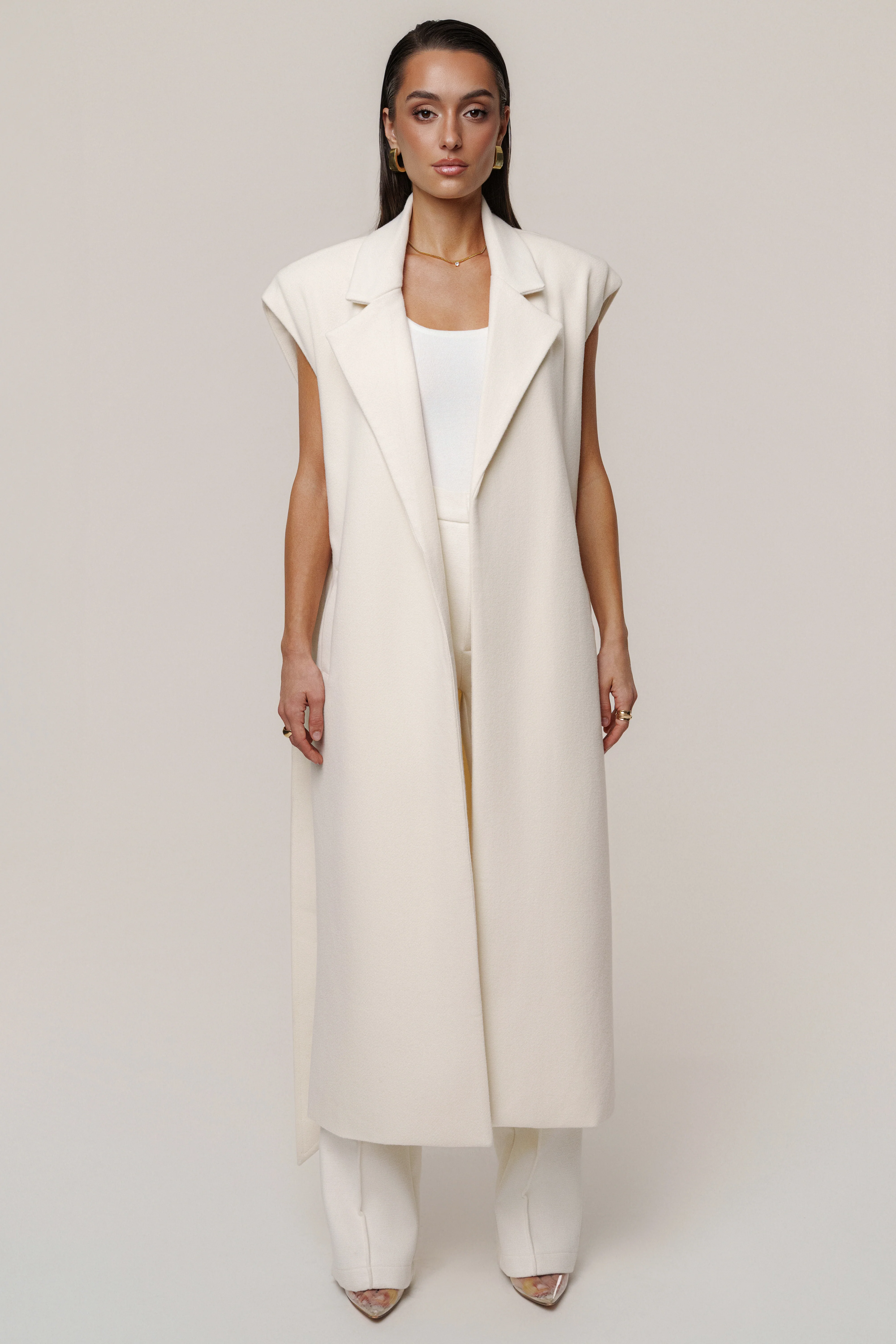 Ivory Cloud Woven Coat - Image 9