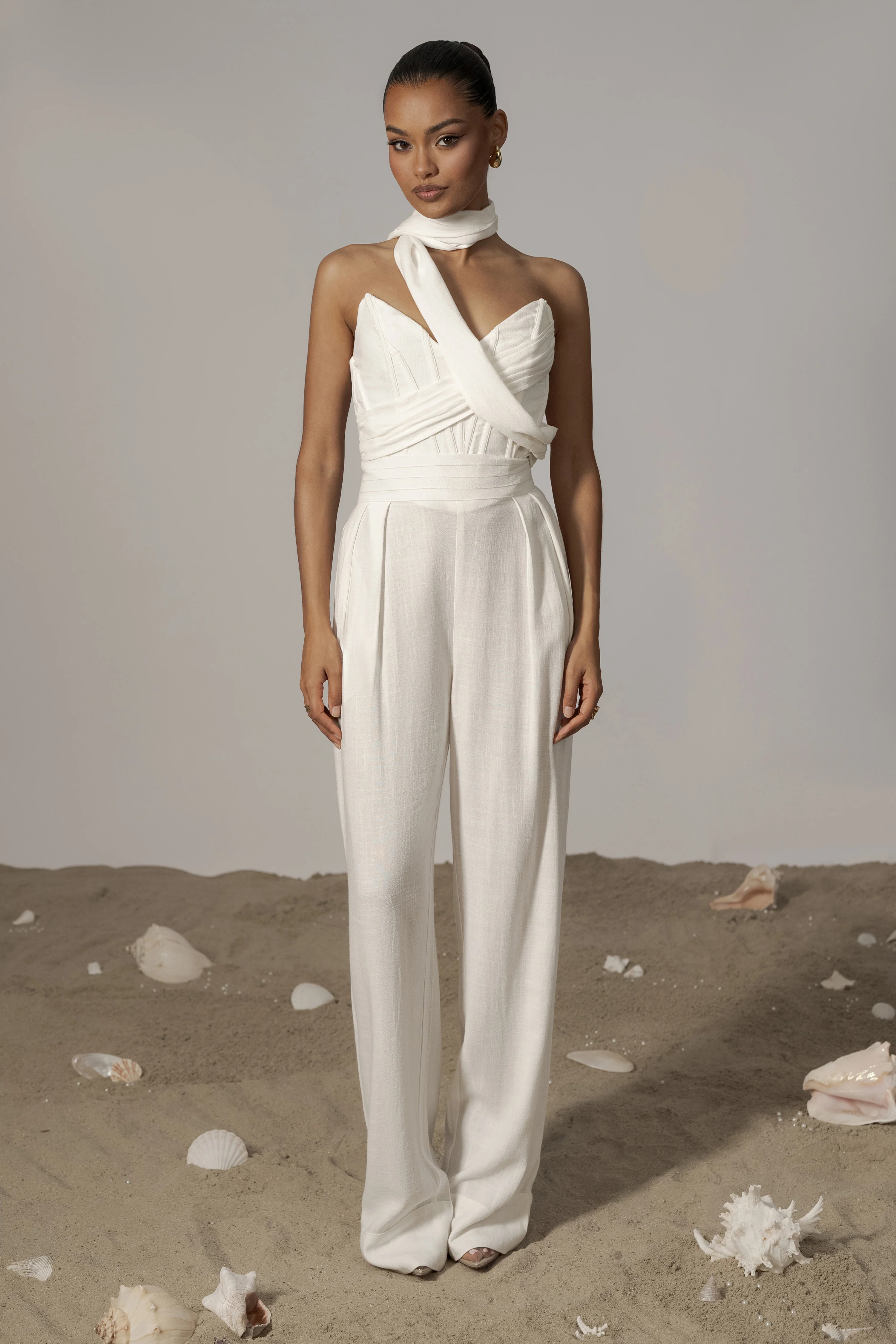 Ivory Coastal Bliss Linen Bustier - Image 2