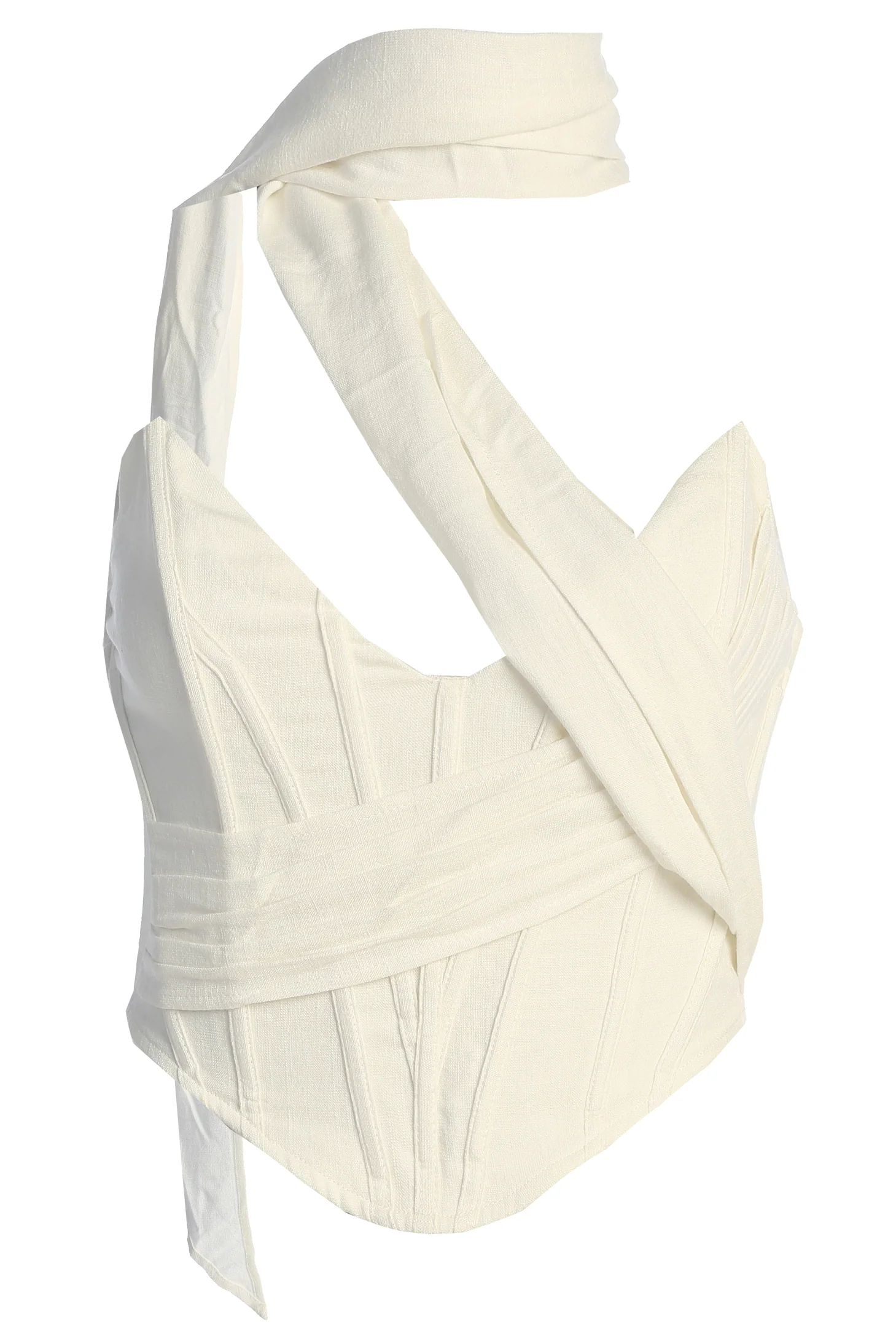 Ivory Coastal Bliss Linen Bustier - Image 3