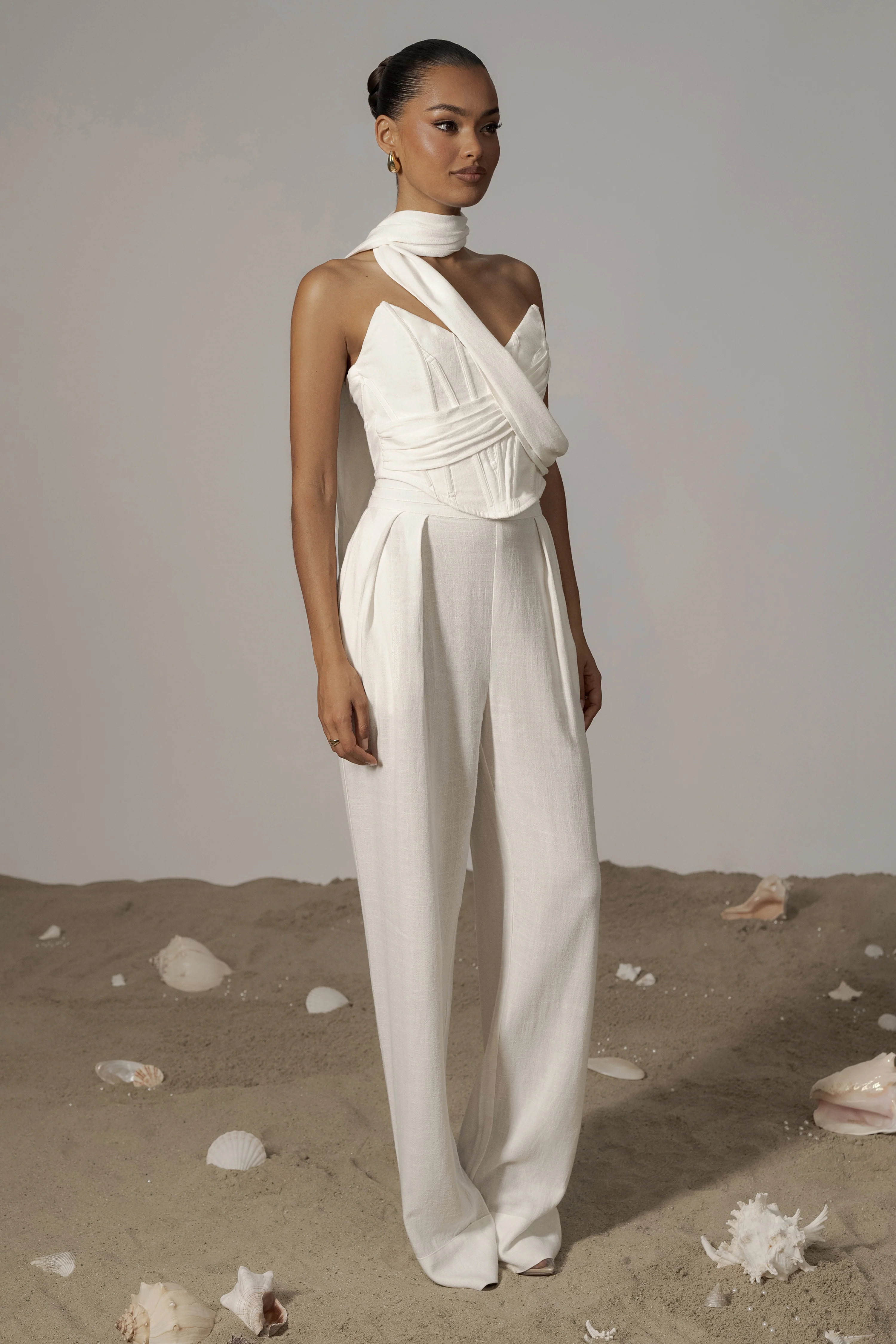 Ivory Coastal Bliss Linen Bustier - Image 5