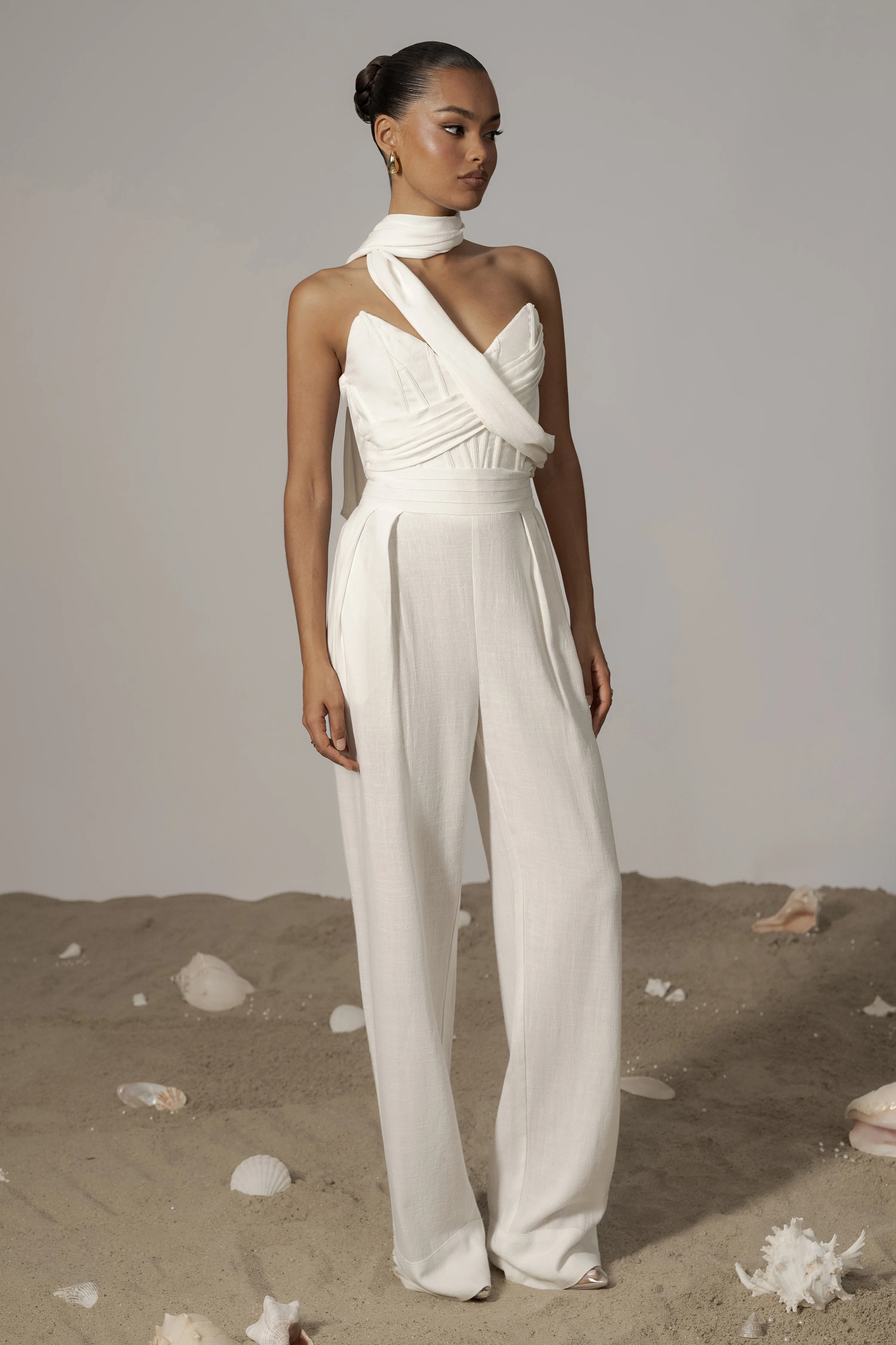 Ivory Coastal Bliss Linen Bustier - Image 7