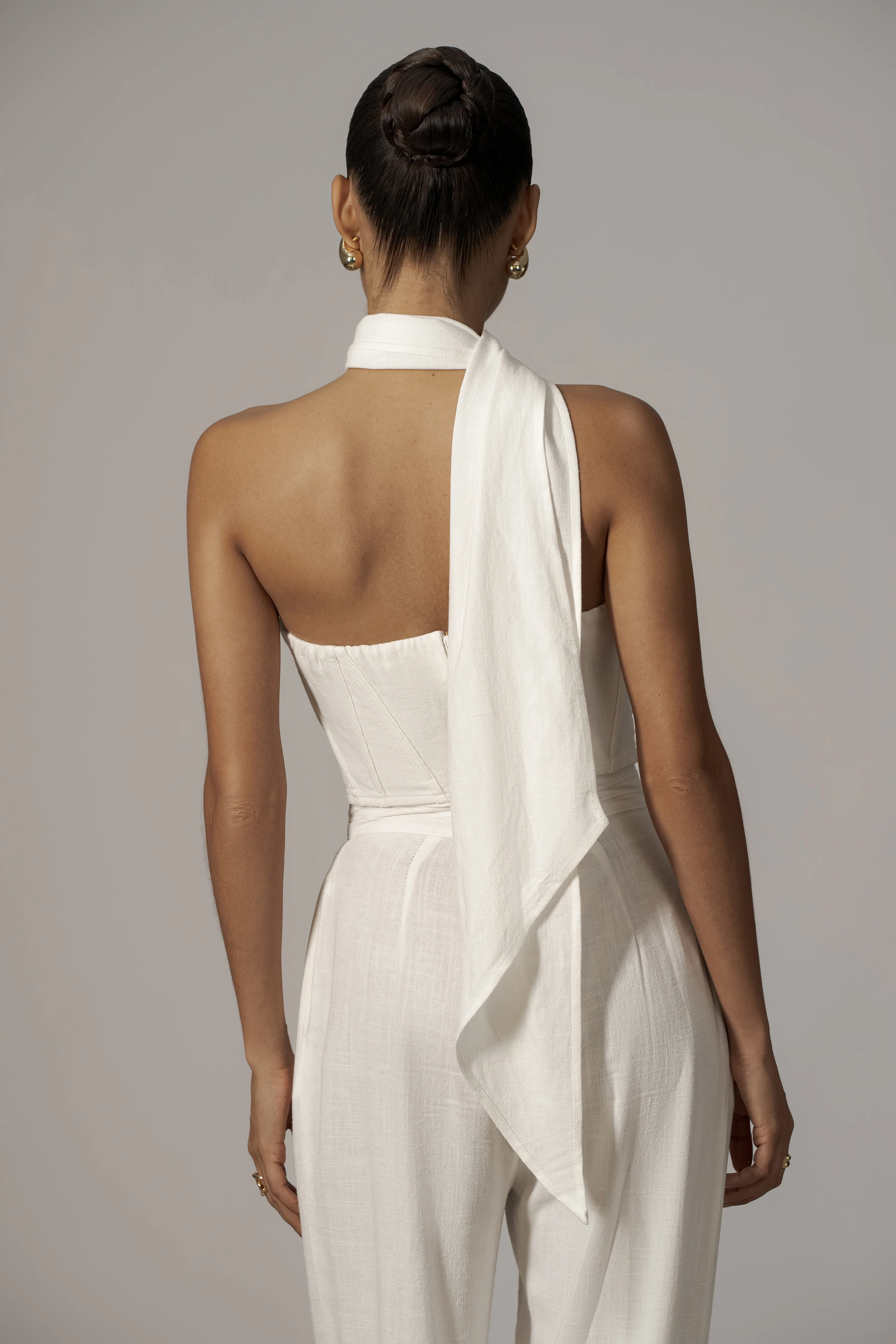Ivory Coastal Bliss Linen Bustier - Image 8
