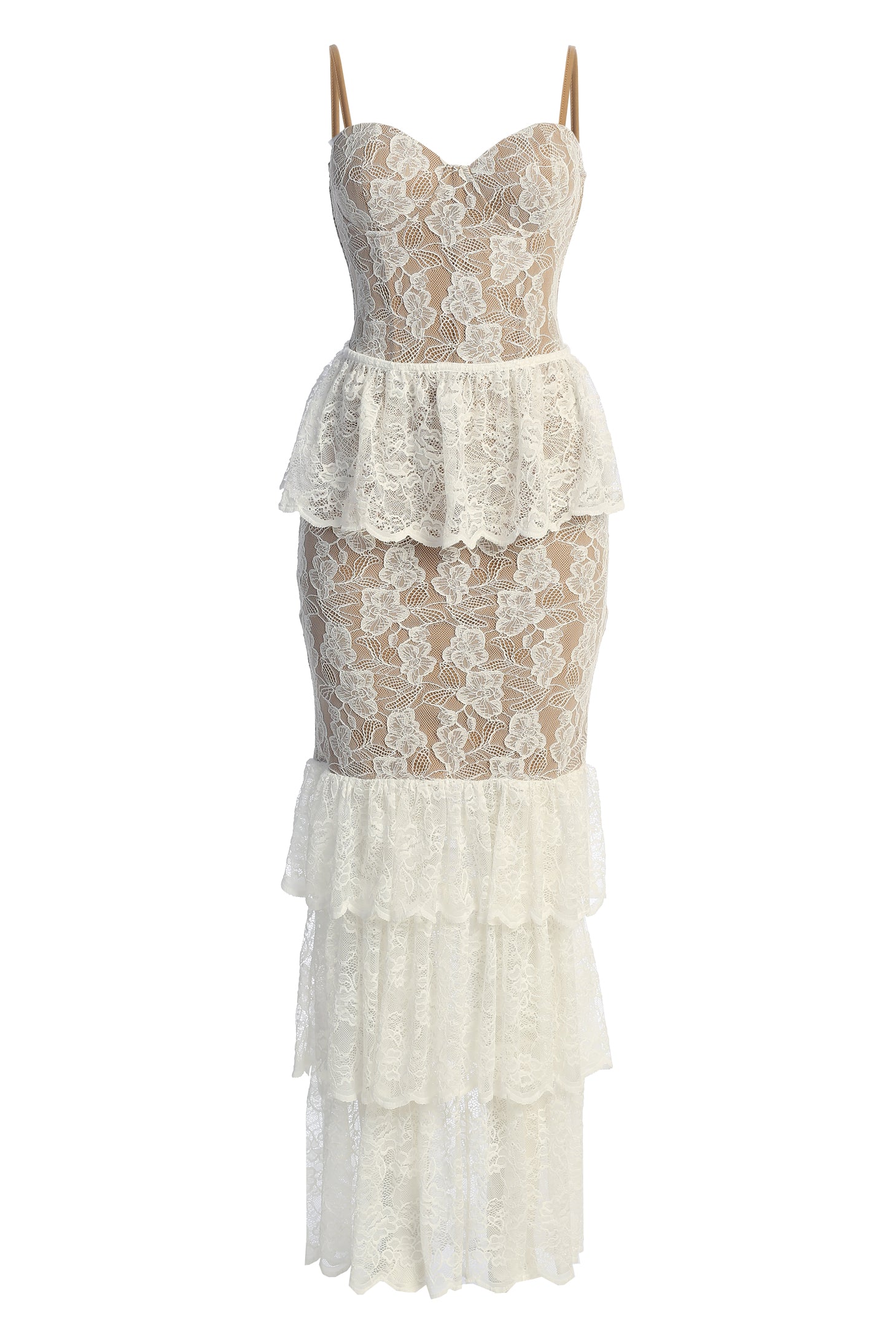 Ivory Fairytale Ending Lace Maxi Dress