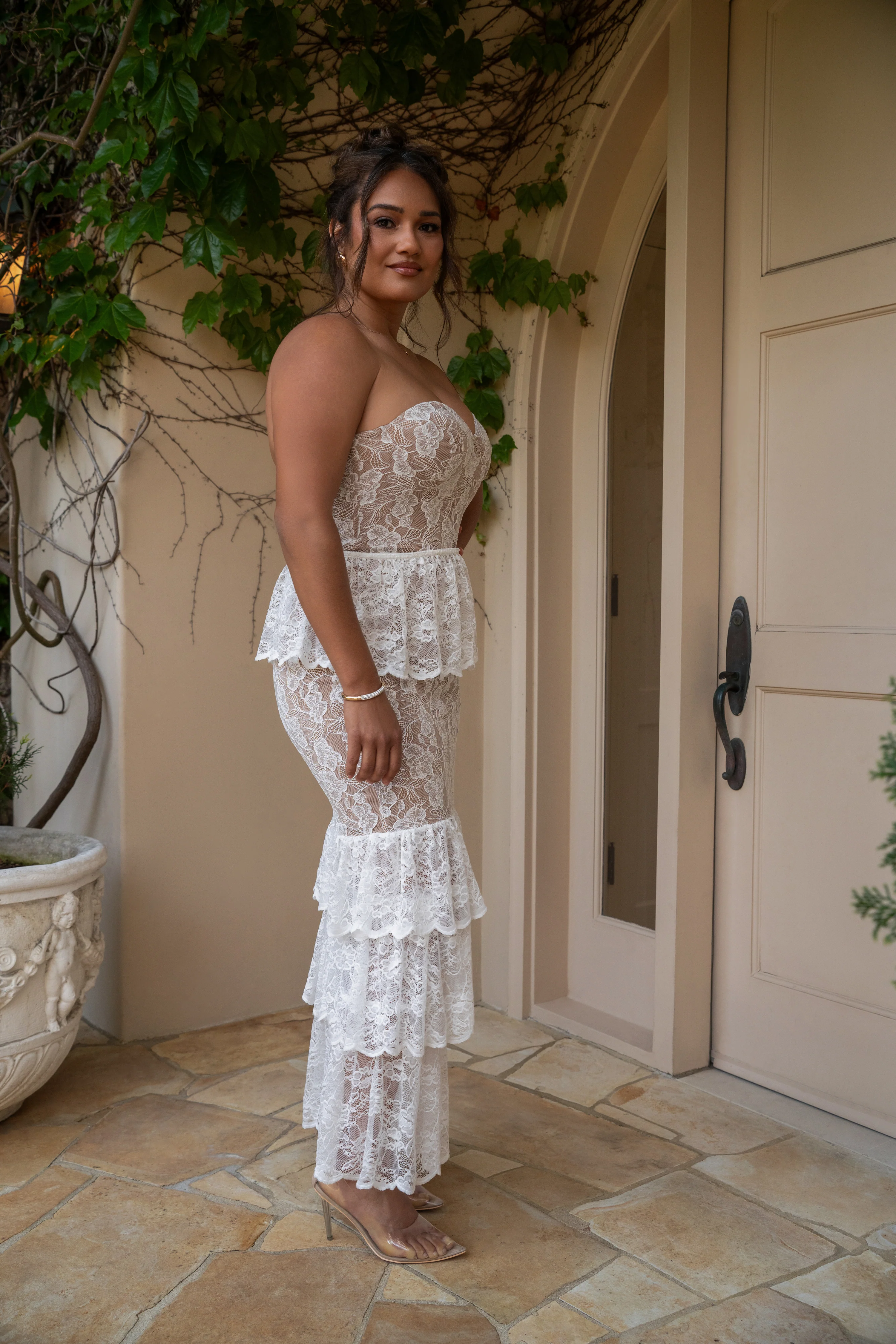 Ivory Fairytale Ending Lace Maxi Dress - Image 6
