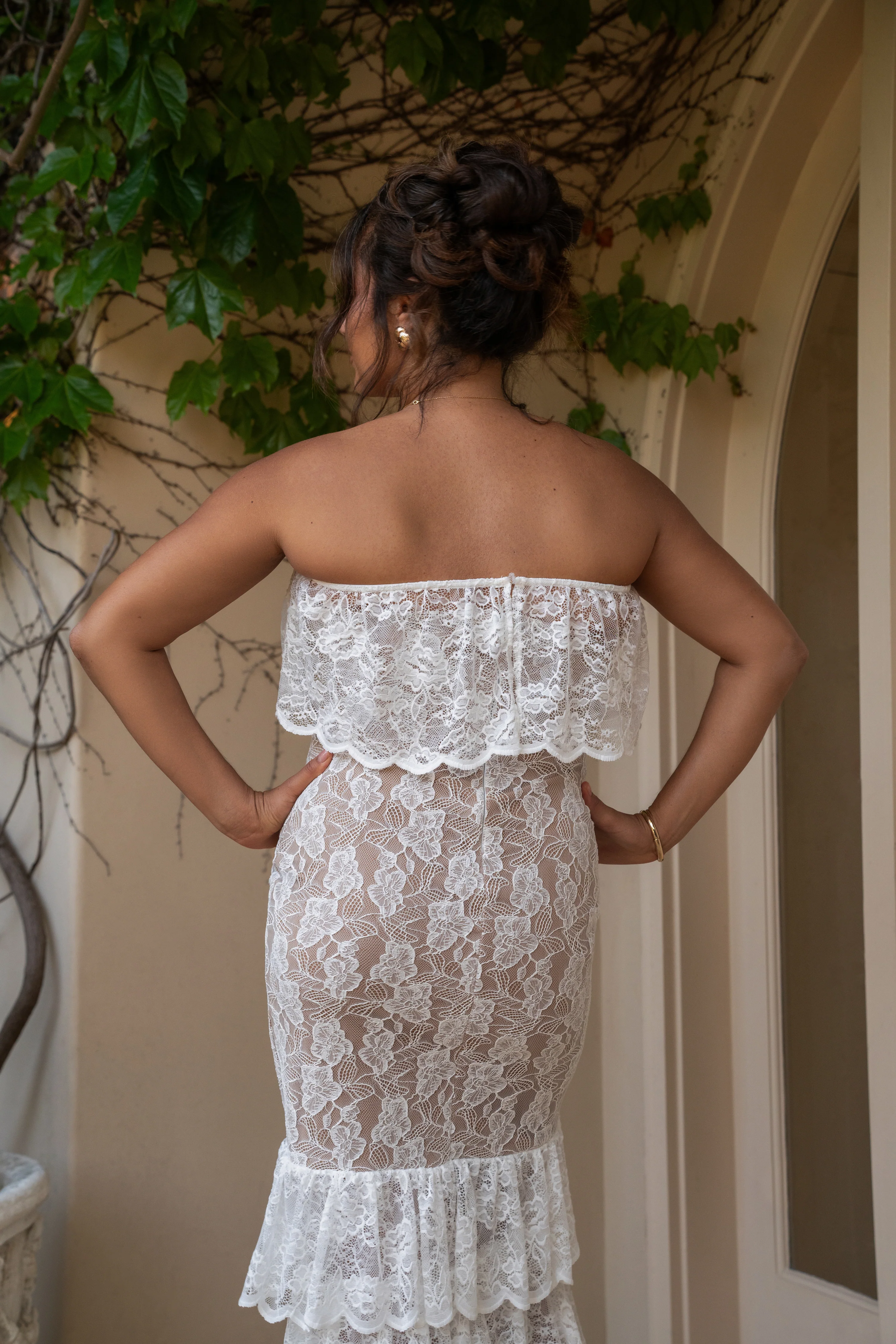 Ivory Fairytale Ending Lace Maxi Dress - Image 7