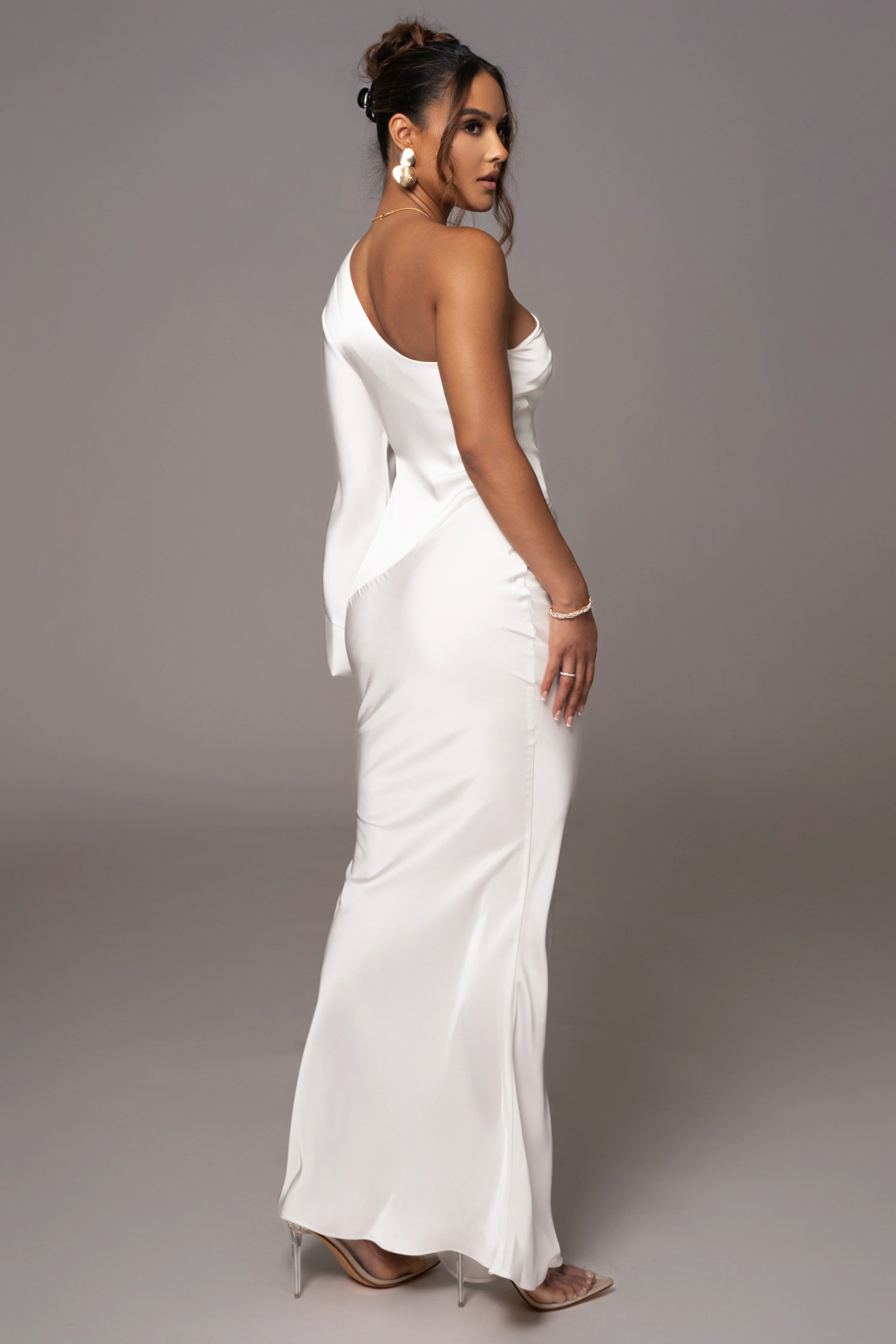 Ivory Femme Drape Maxi Dress - Image 10