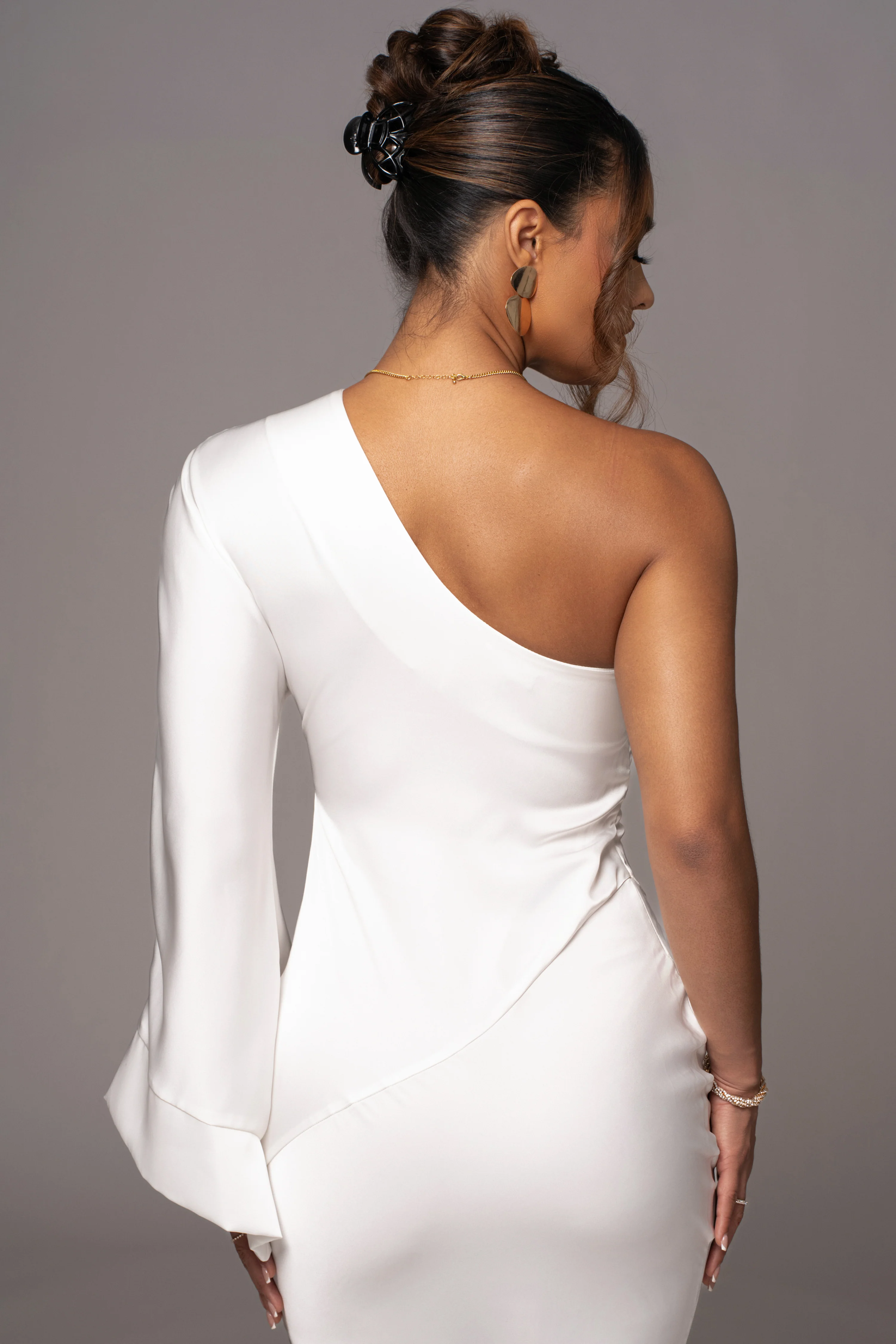Ivory Femme Drape Maxi Dress - Image 11