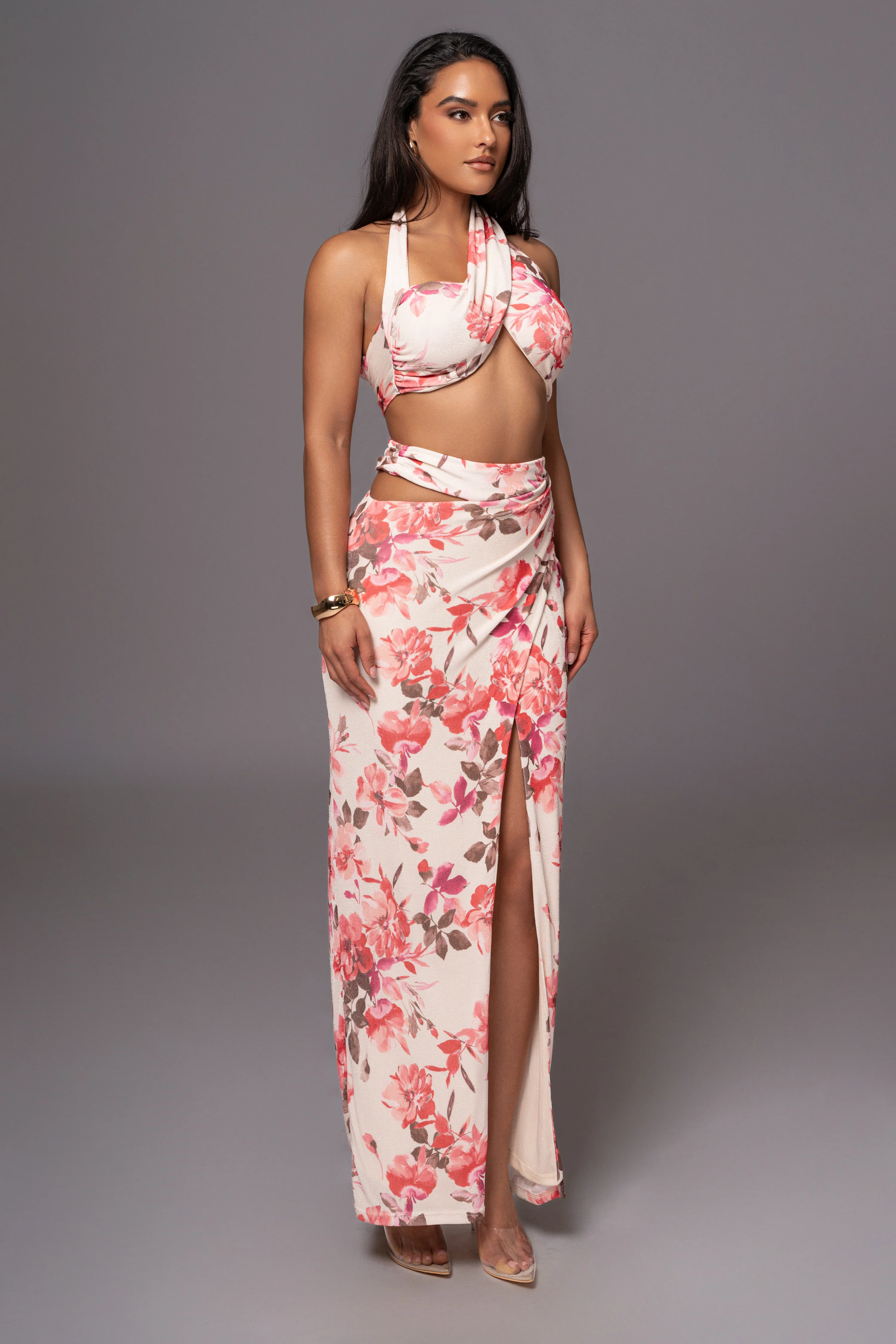 Ivory FLORAL NEW AGE TWO PIECE SKIRT SET - Image 12