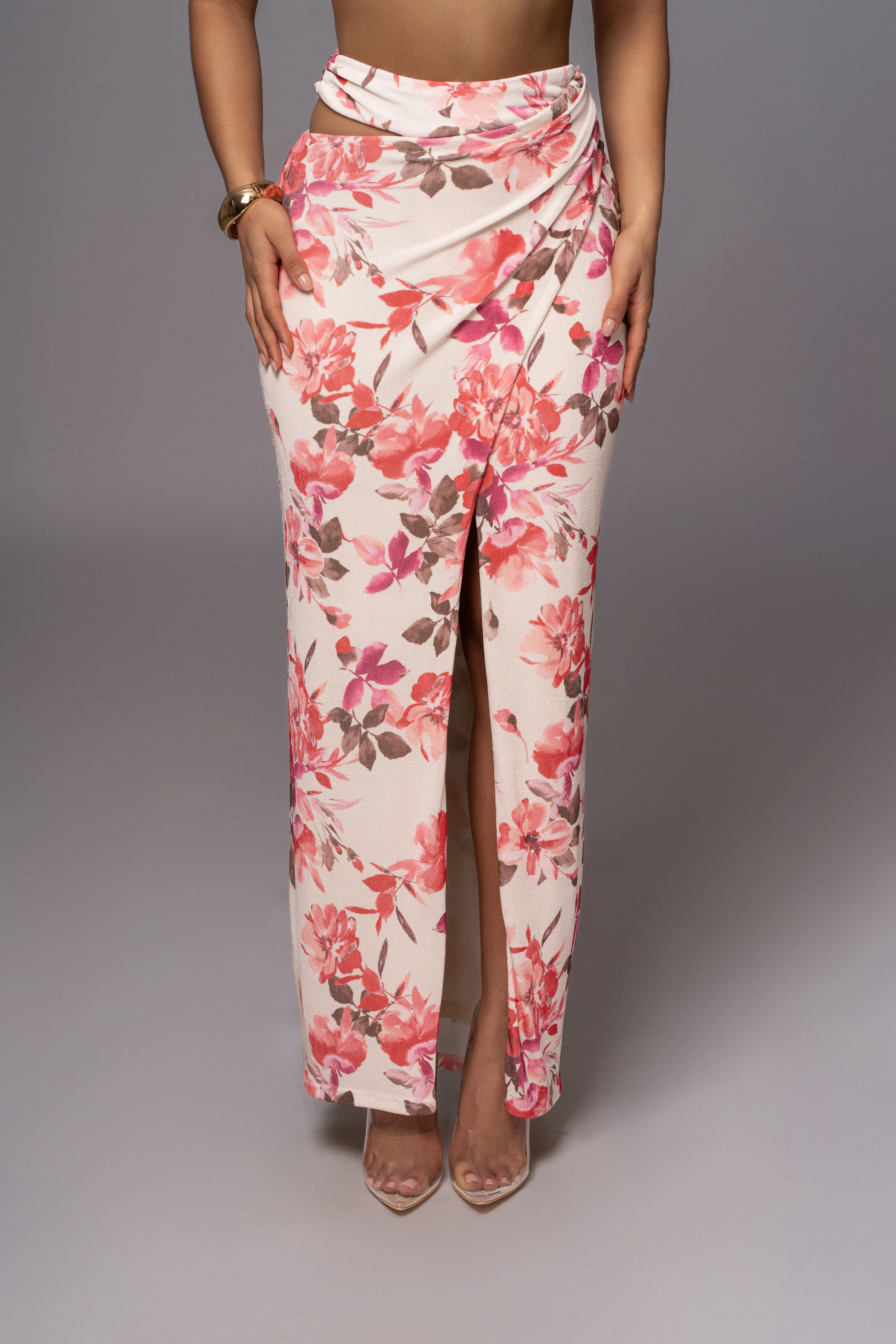 Ivory FLORAL NEW AGE TWO PIECE SKIRT SET - Image 8