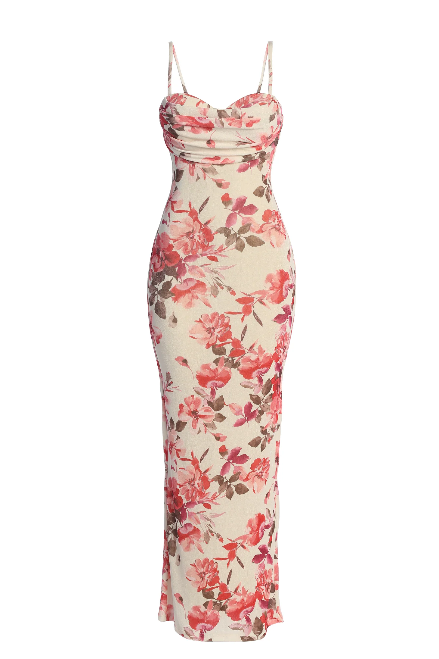 Ivory Floral Slinky Visions Of You Maxi Dress - Image 2