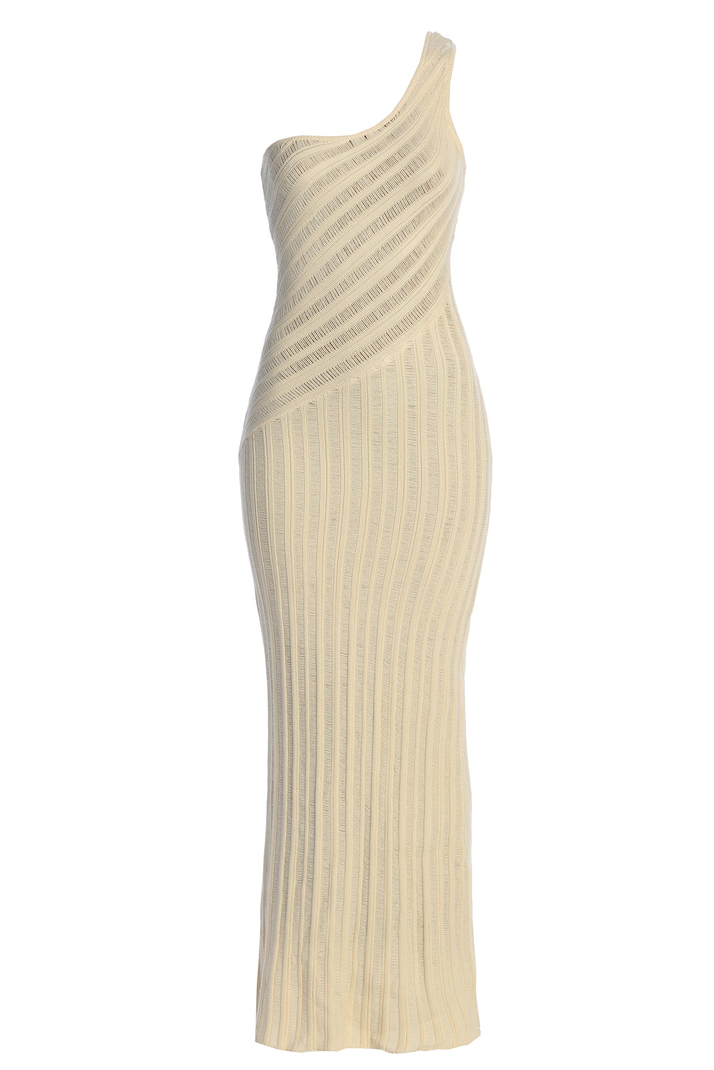 Ivory Fringe Knit Maxi Dress - Image 2