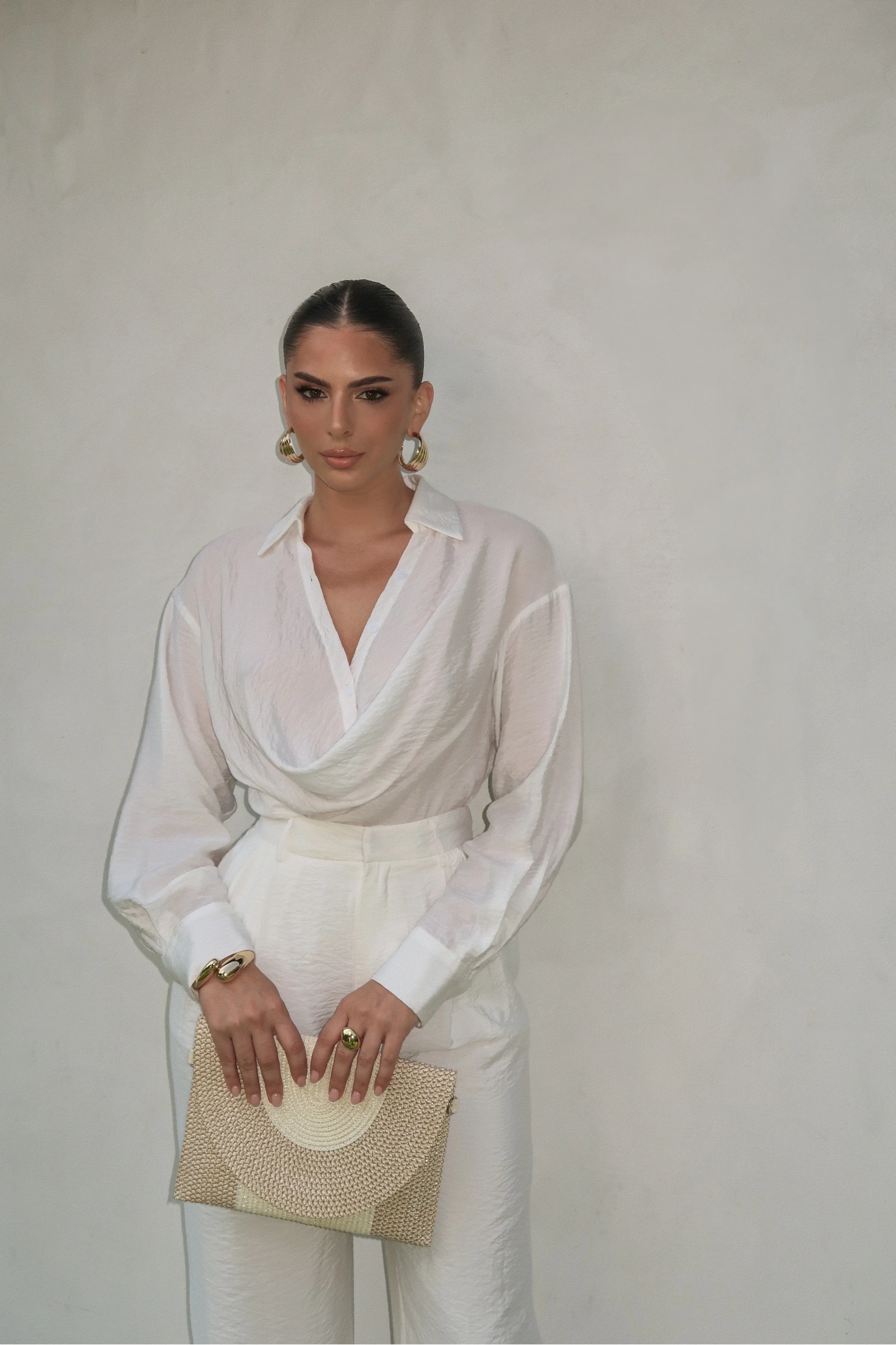 Ivory Greta Collared Top - Image 4