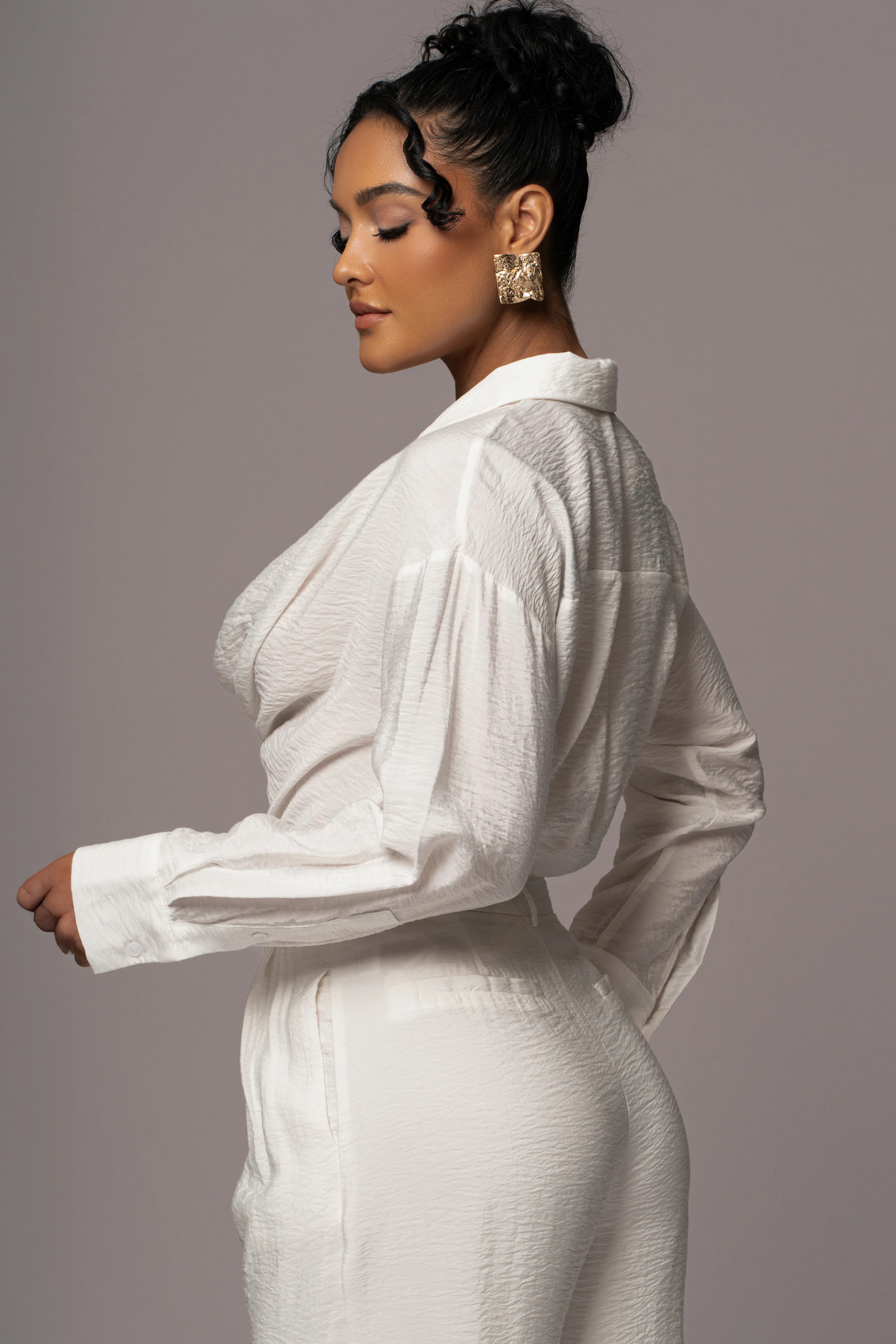 Ivory Greta Collared Top - Image 9
