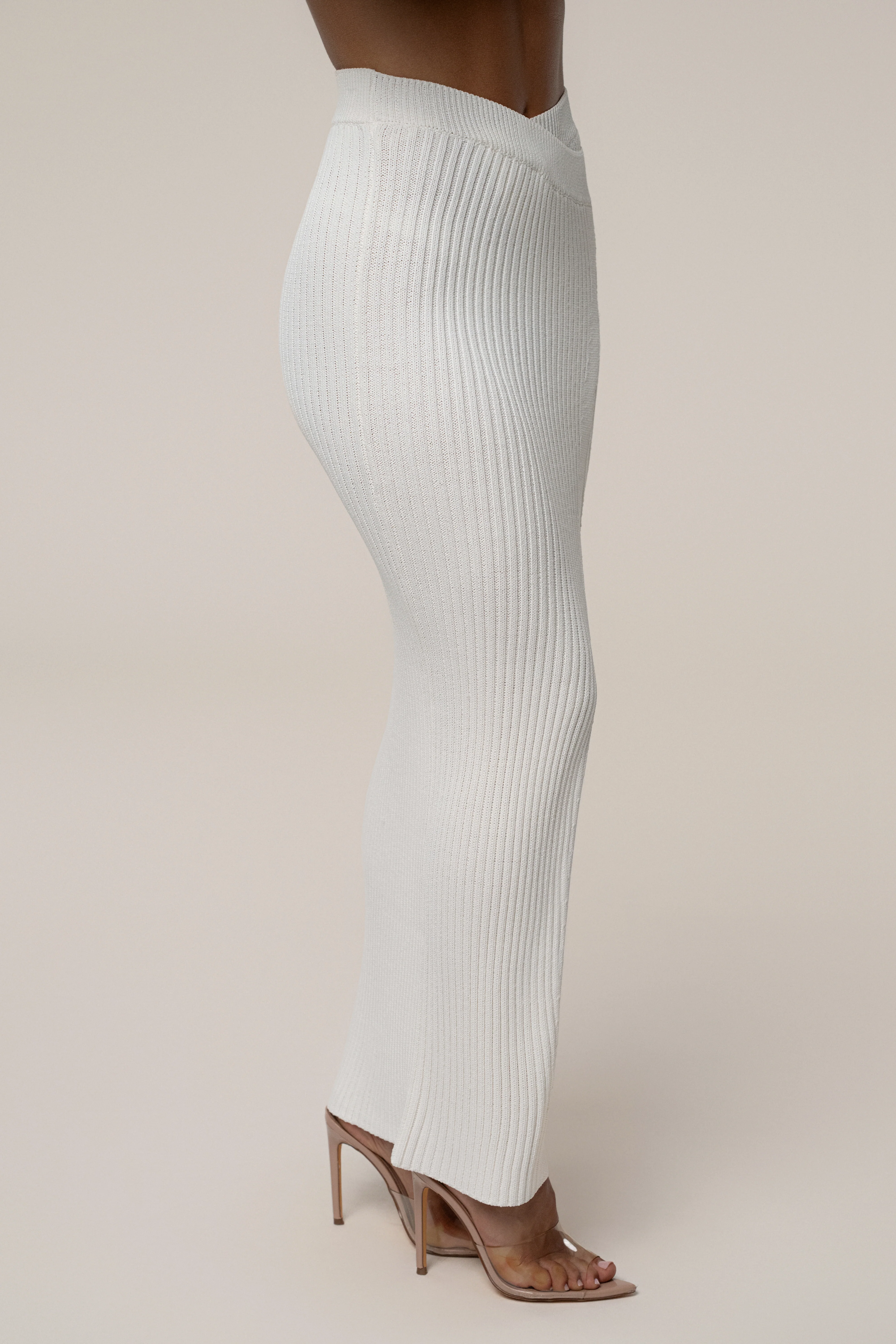 Ivory Hamptons Ribbed Slit Skirt - Image 11