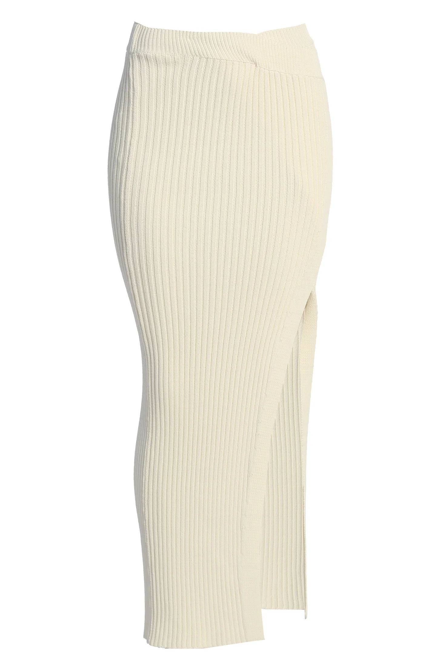 Ivory Hamptons Ribbed Slit Skirt - Image 2