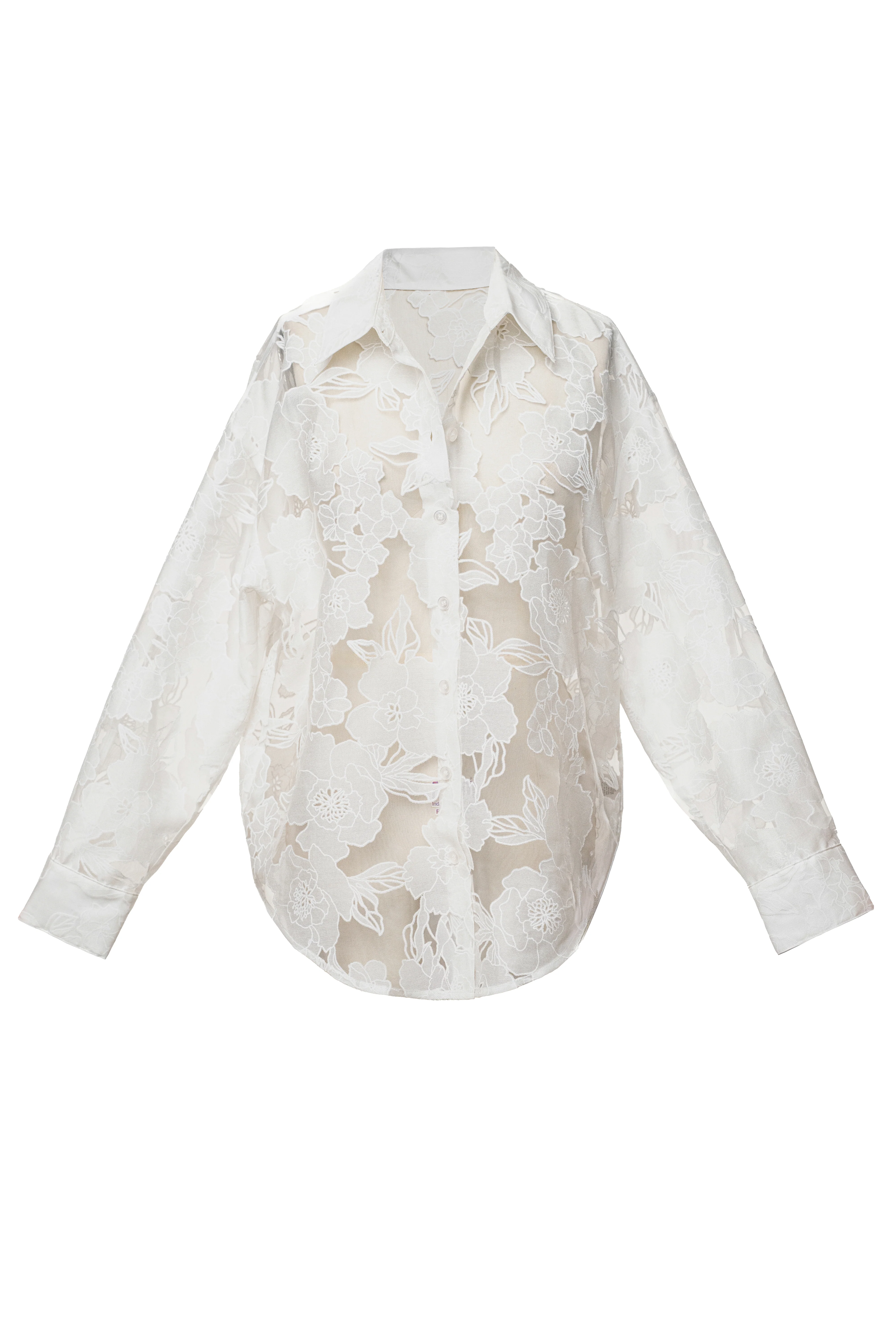 Ivory Organza Floral Blouse - Image 3