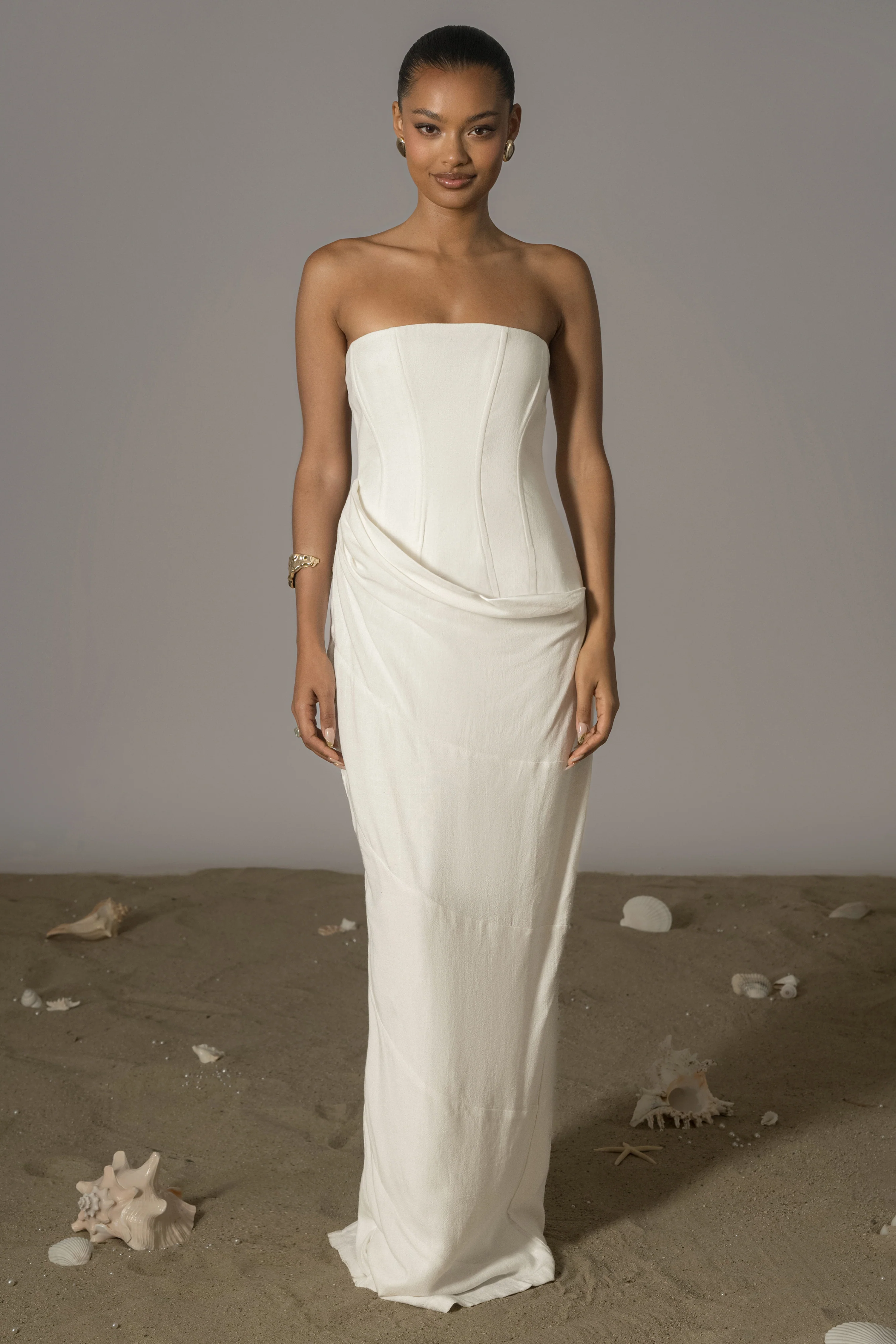 Ivory Journey Linen Maxi Dress - Image 2