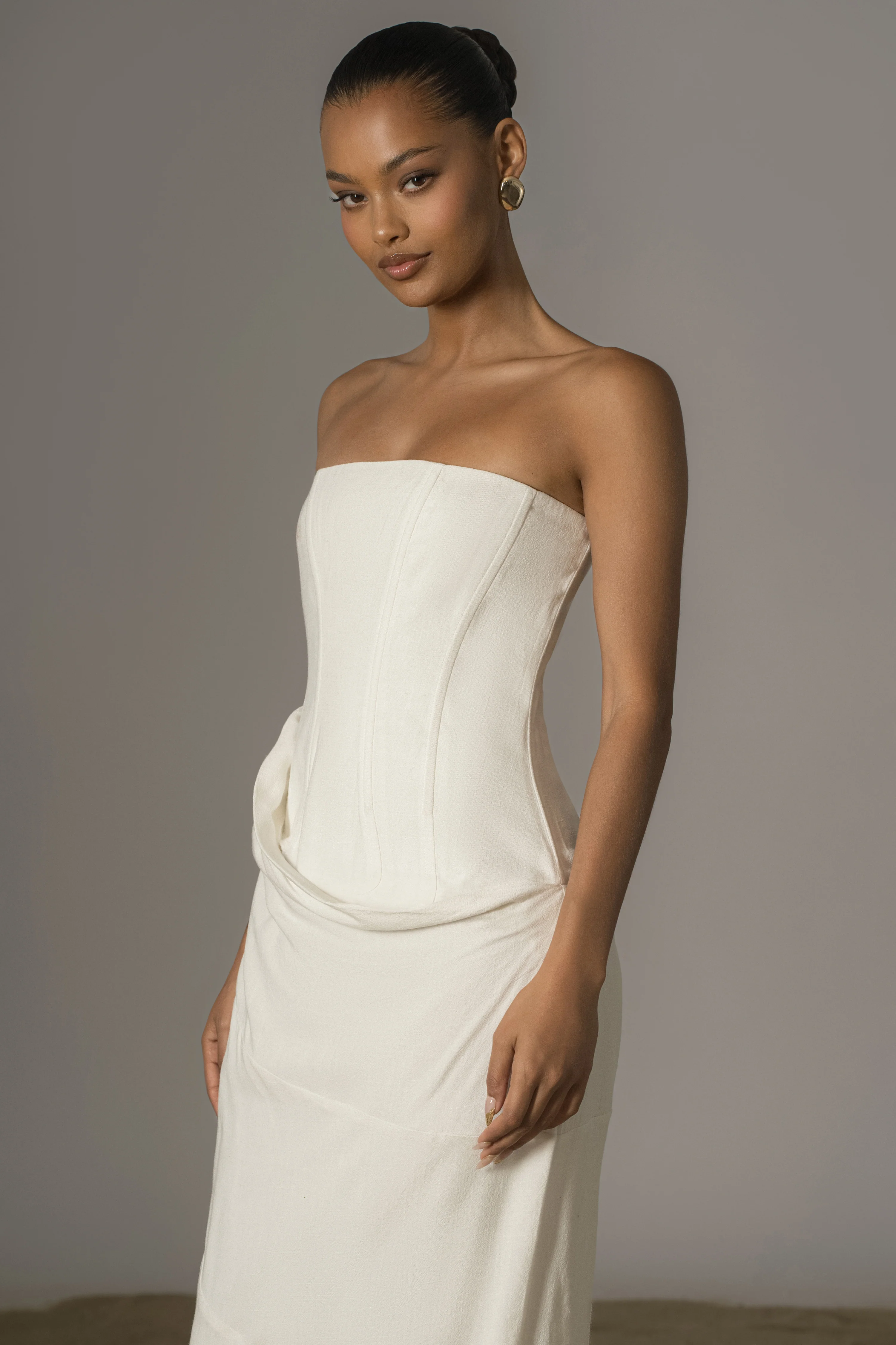 Ivory Journey Linen Maxi Dress - Image 3