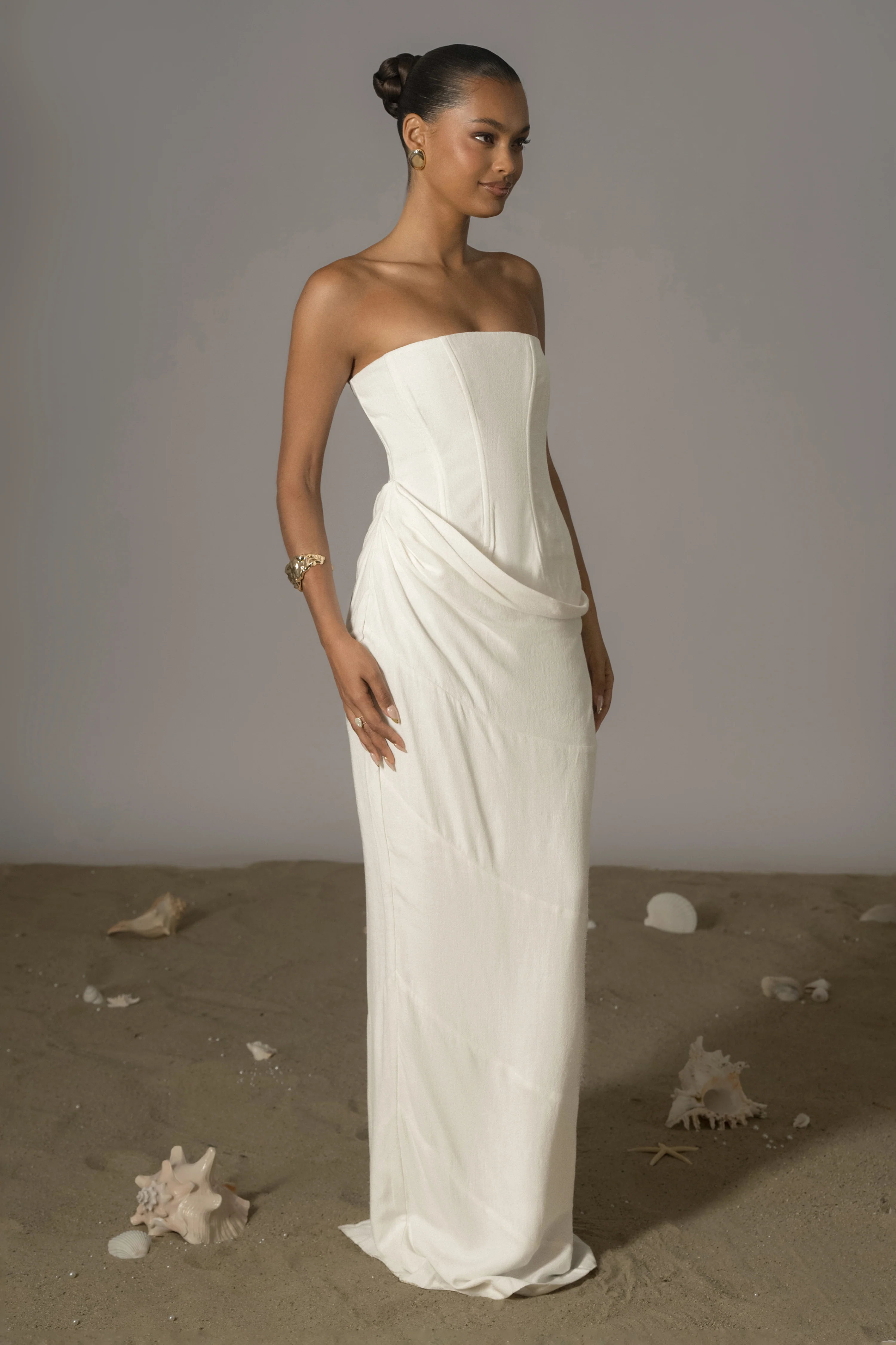 Ivory Journey Linen Maxi Dress - Image 4