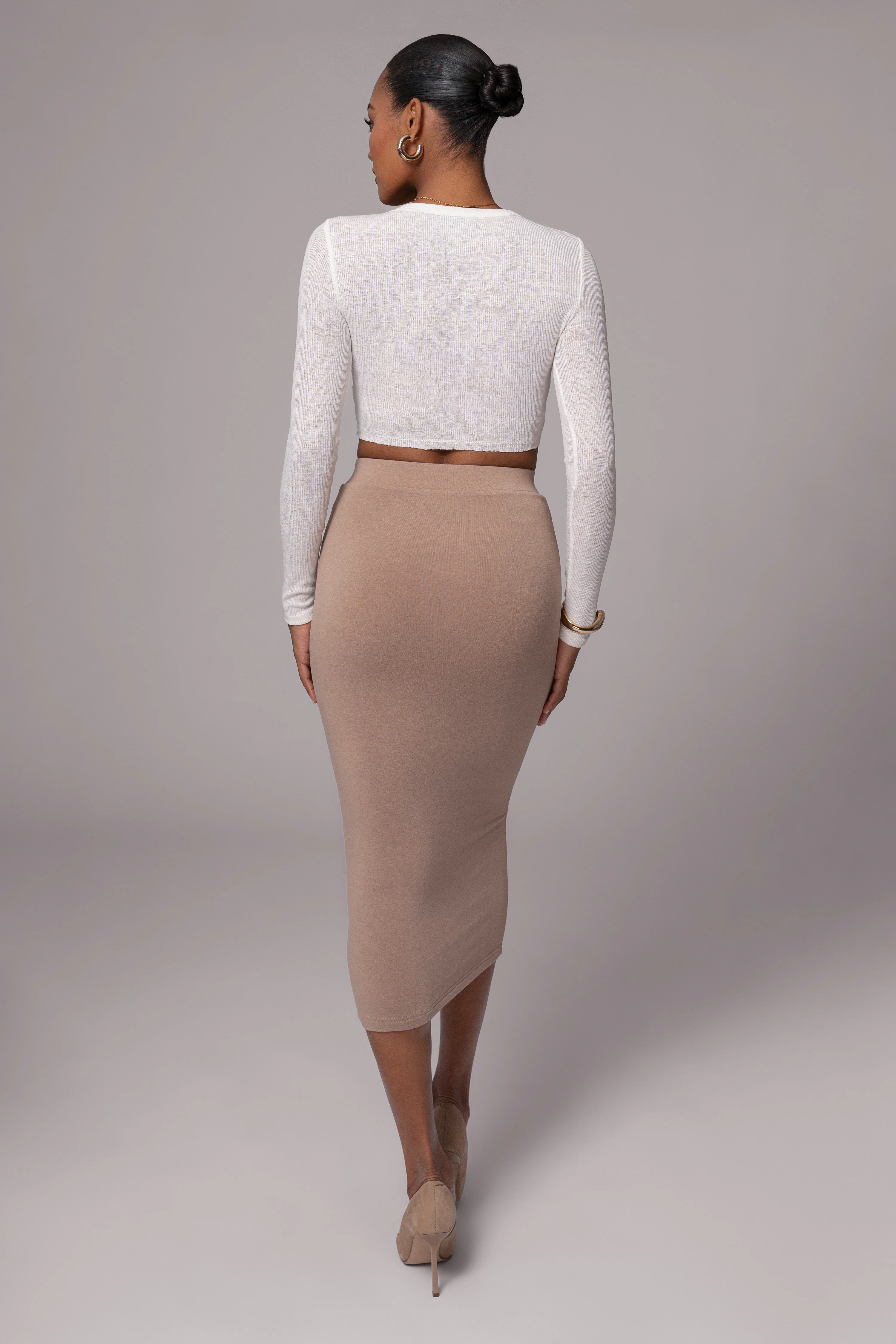 Ivory Just Enough Ribbed Crop Top - Image 10